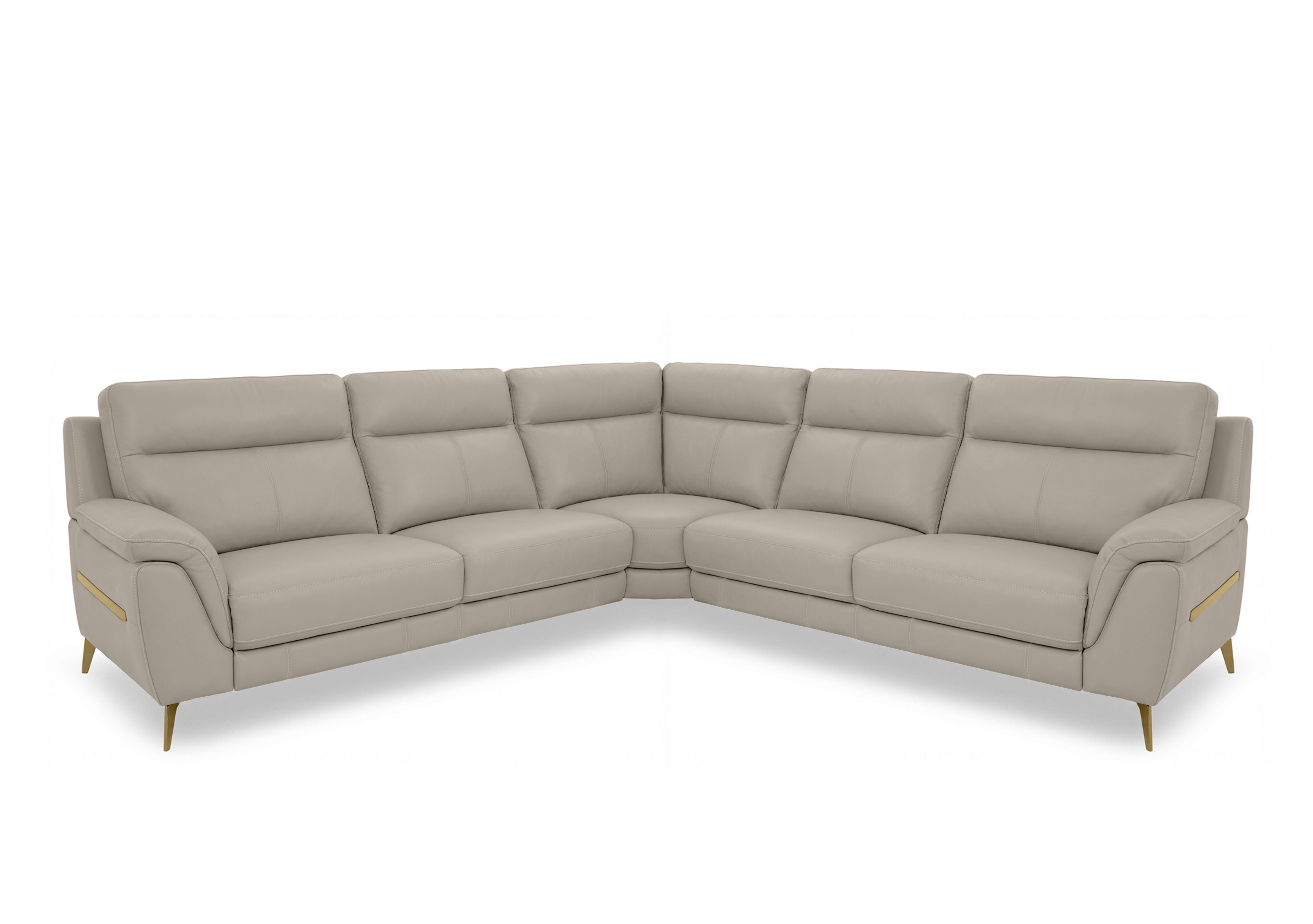 Eclipse Large Leather Corner Sofa in Nw-946b Feather Grey Br on Furniture Village