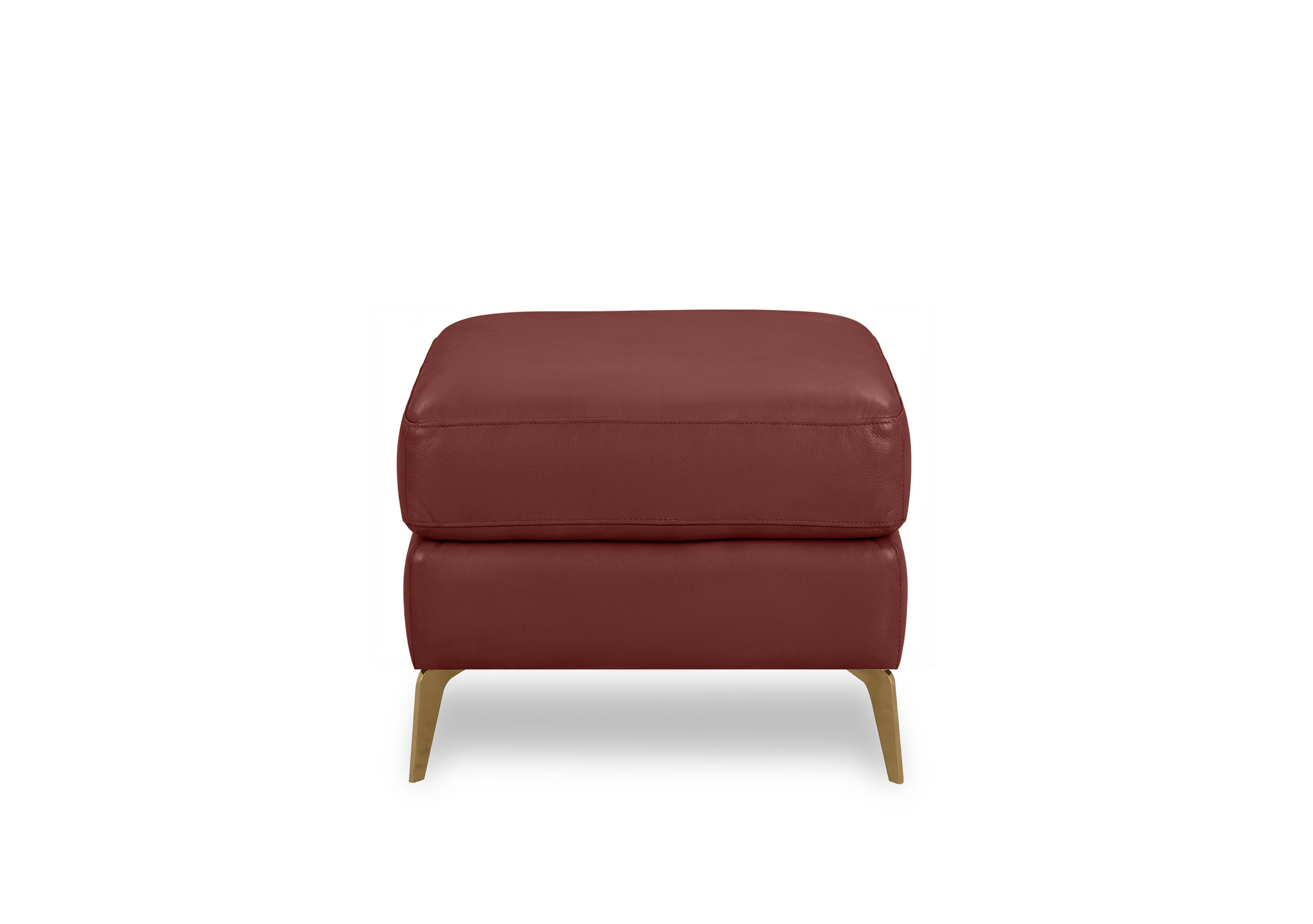 Eclipse Leather Footstool in Nw-035c Deep Red Br on Furniture Village
