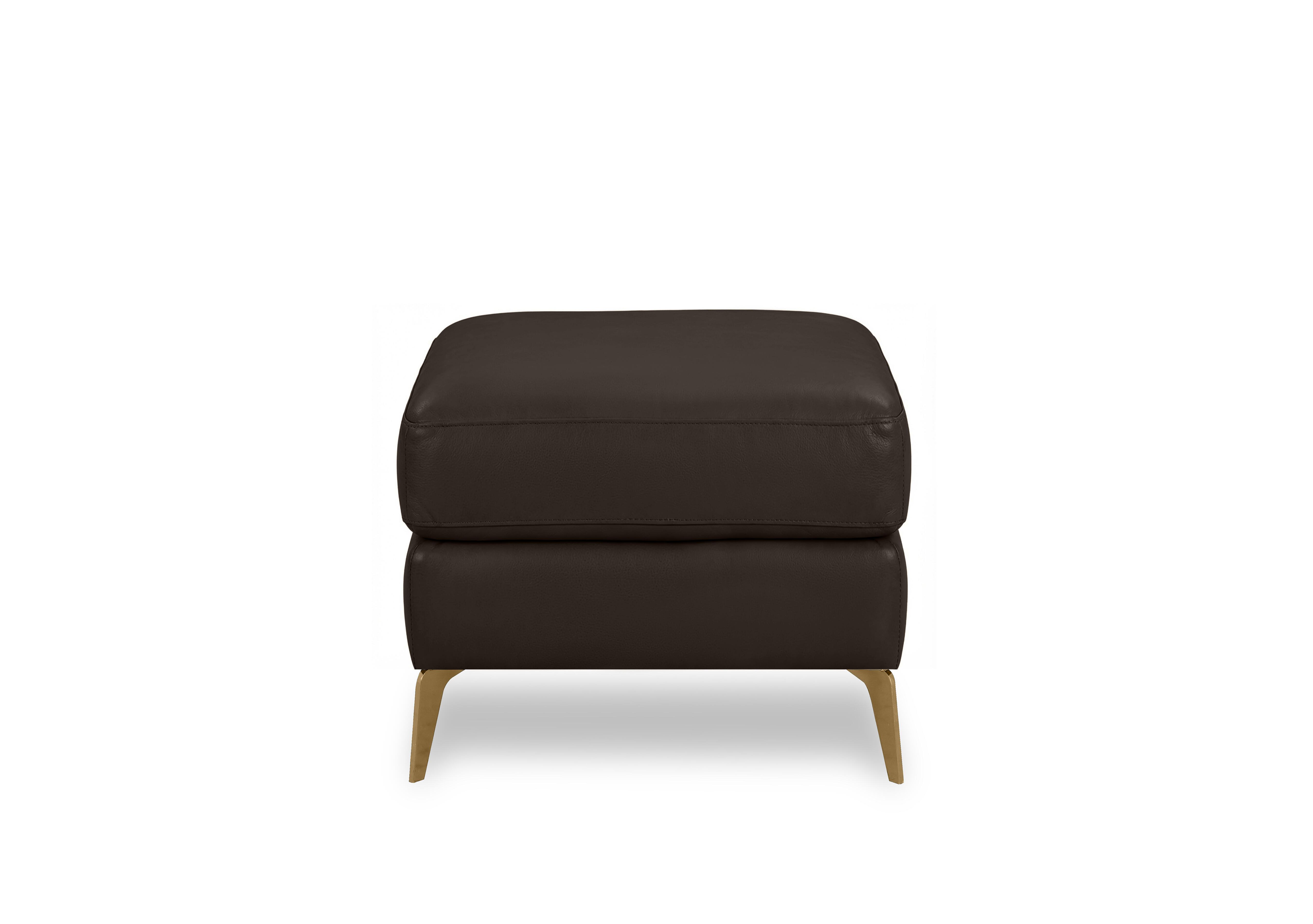 Eclipse Leather Footstool in Nw-1748 Dk Choco Br on Furniture Village