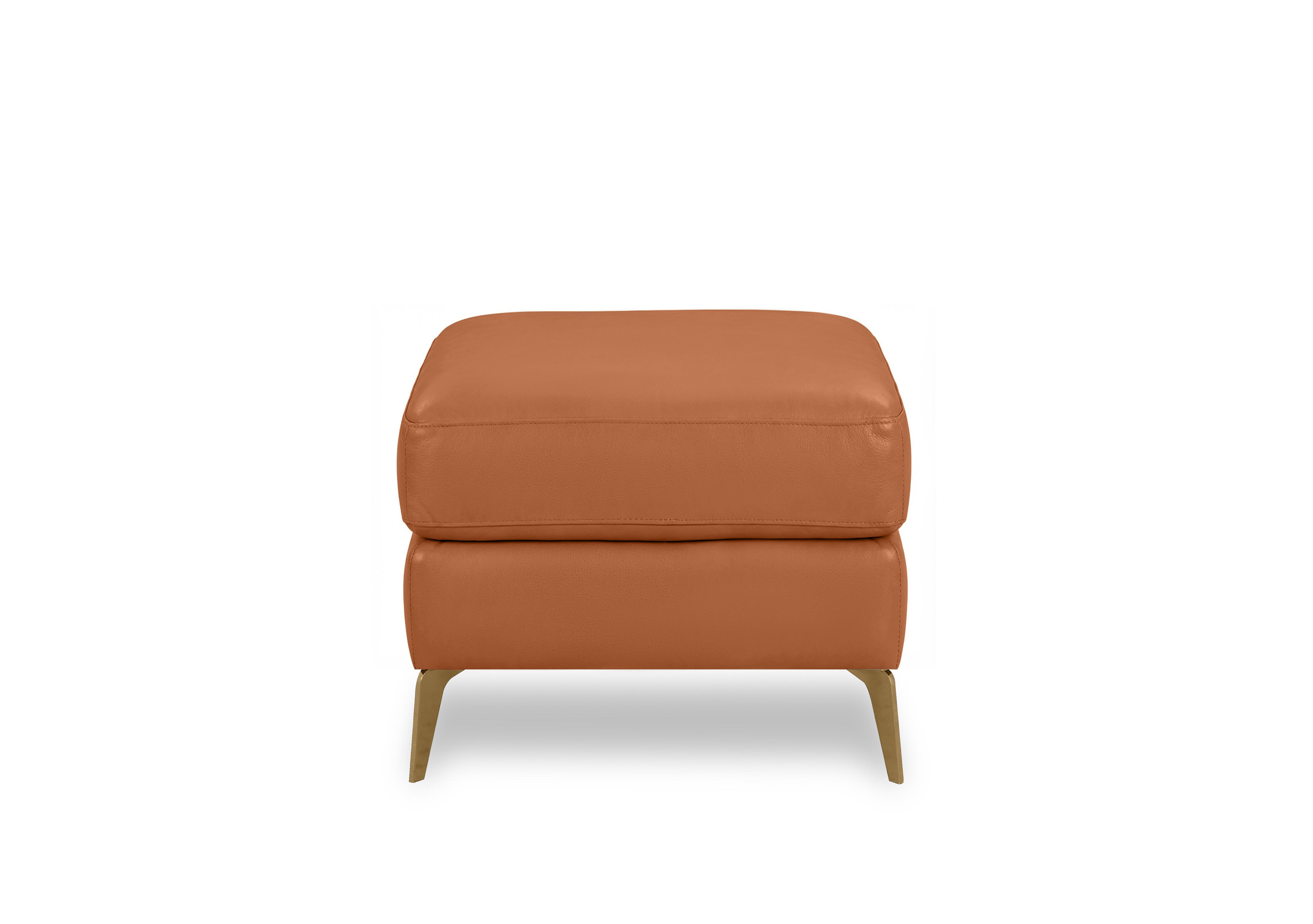 Eclipse Leather Footstool in Nw-334e Pecan Brown Br on Furniture Village