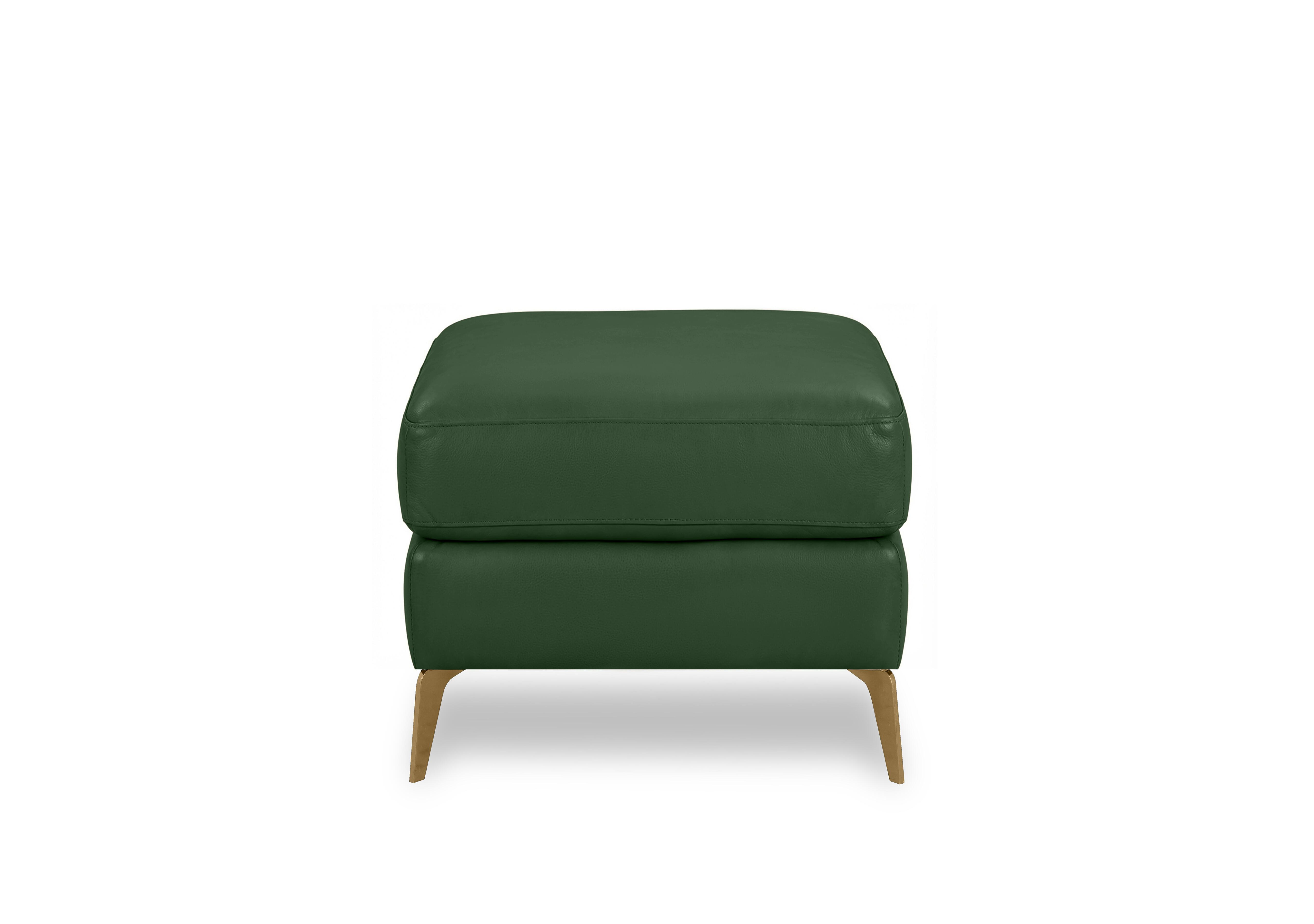 Eclipse Leather Footstool in Nw-371e Chive Green Br on Furniture Village