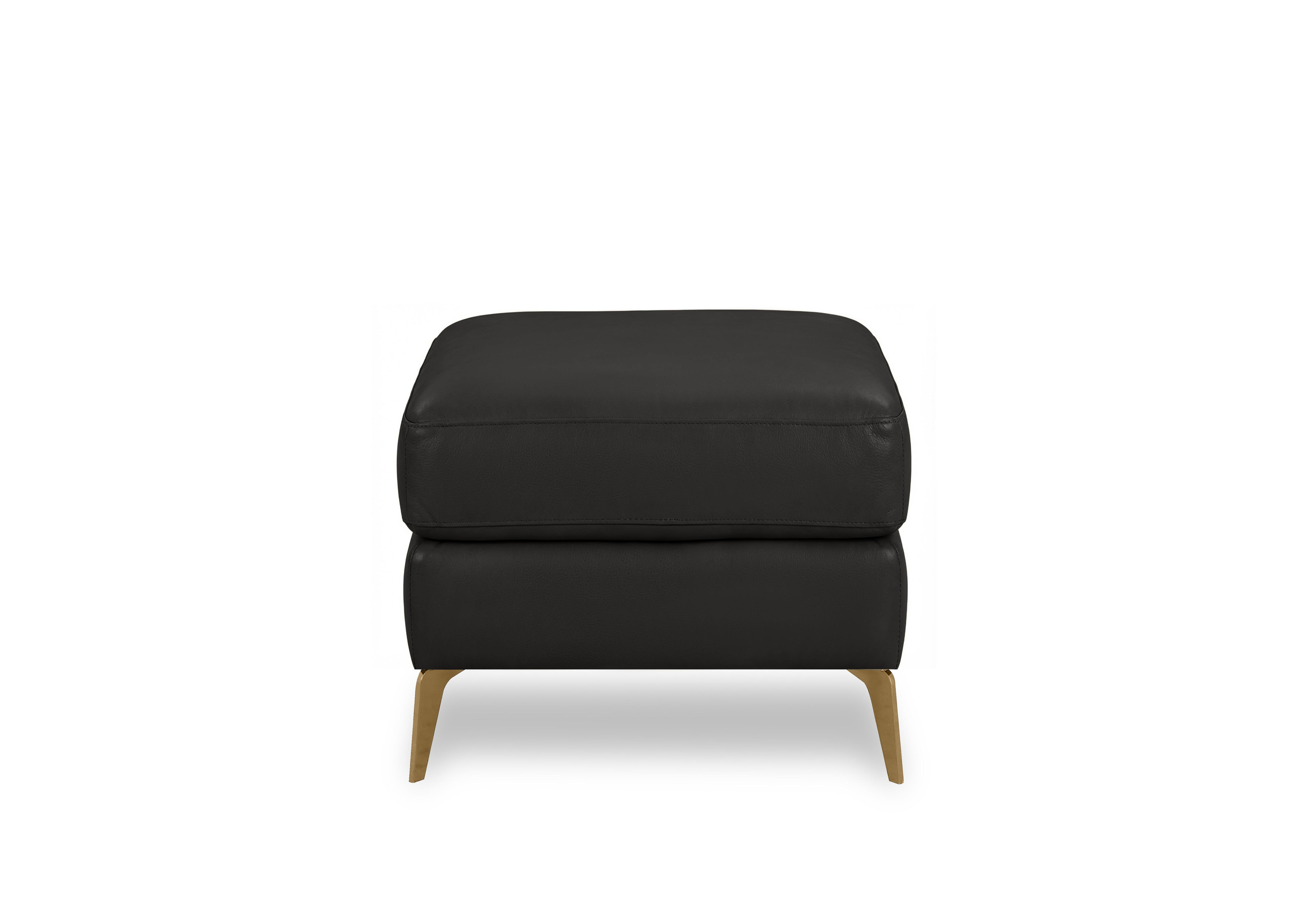 Eclipse Leather Footstool in Nw-520e Black Br on Furniture Village