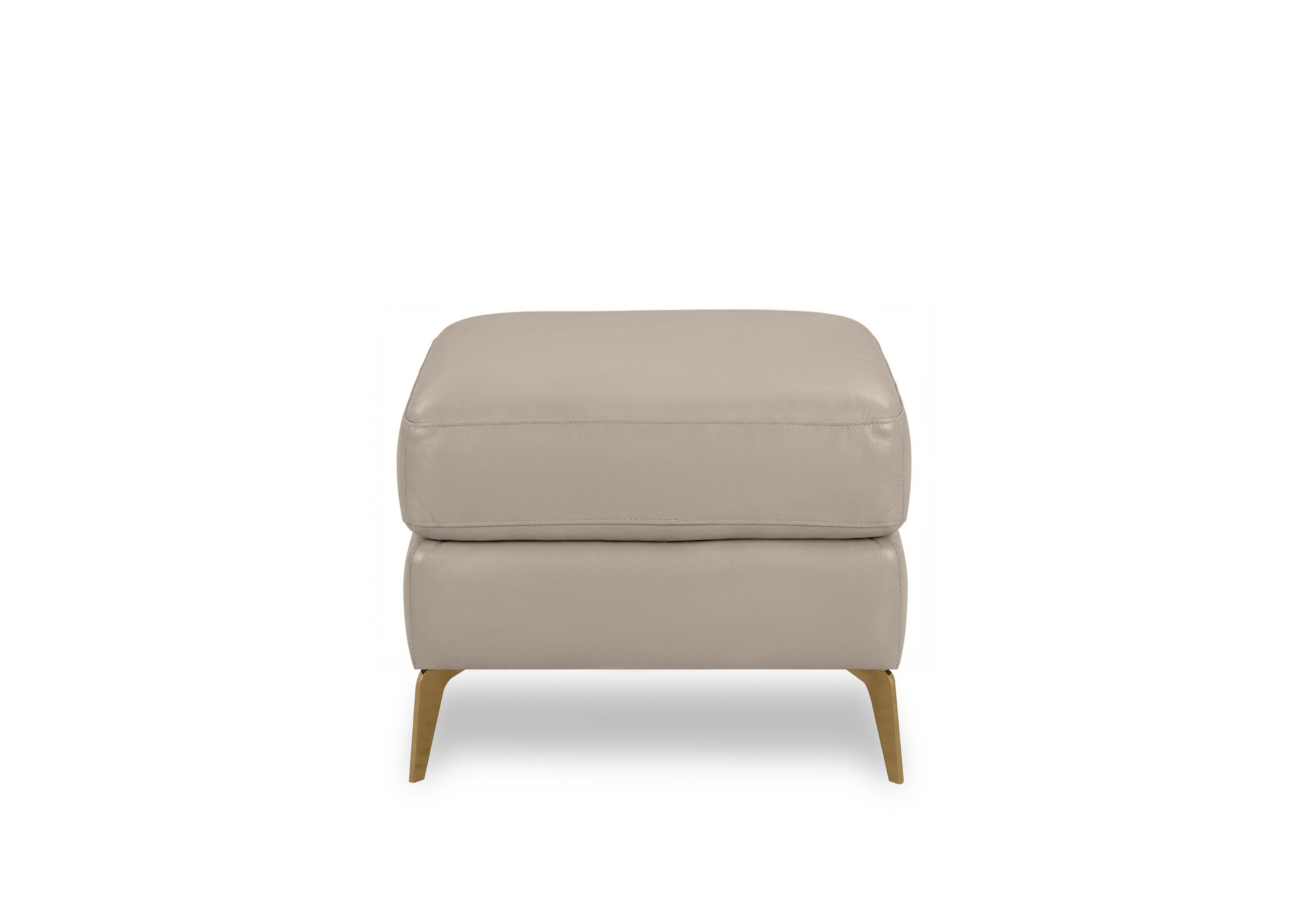 Eclipse Leather Footstool in Nw-946b Feather Grey Br on Furniture Village
