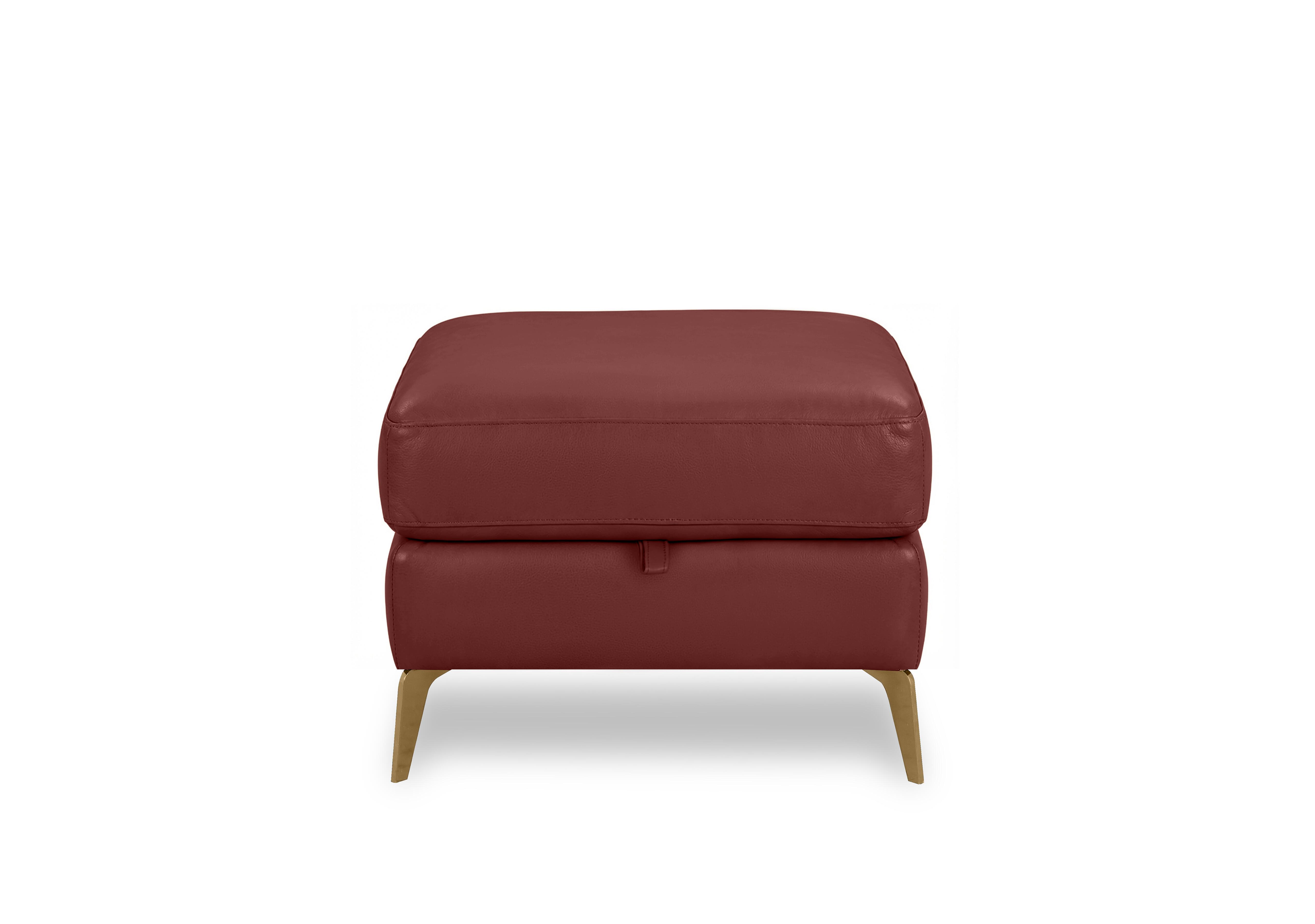 Eclipse Leather Storage Footstool in Nw-035c Deep Red Br on Furniture Village