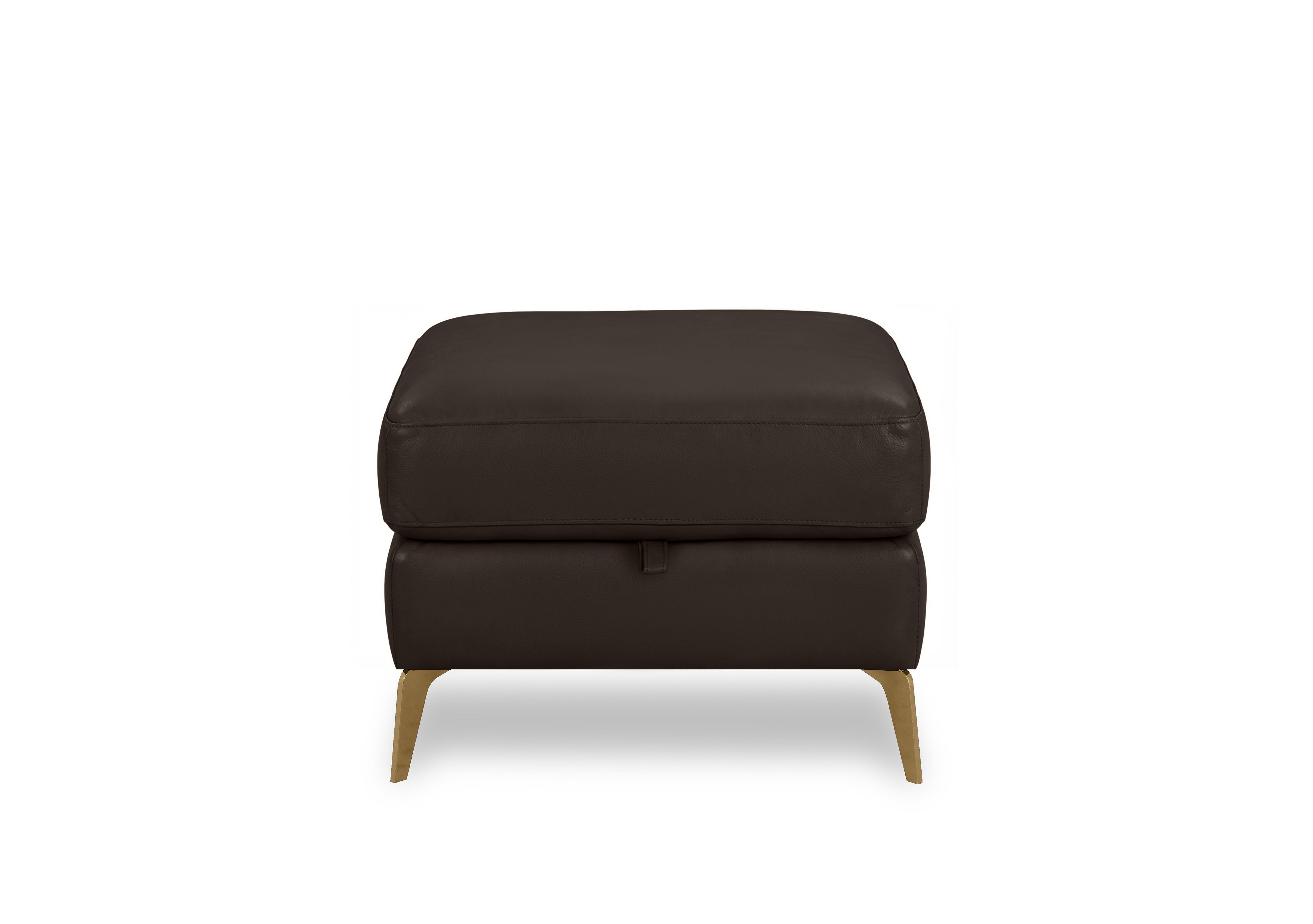 Eclipse Leather Storage Footstool in Nw-1748 Dk Choco Br on Furniture Village