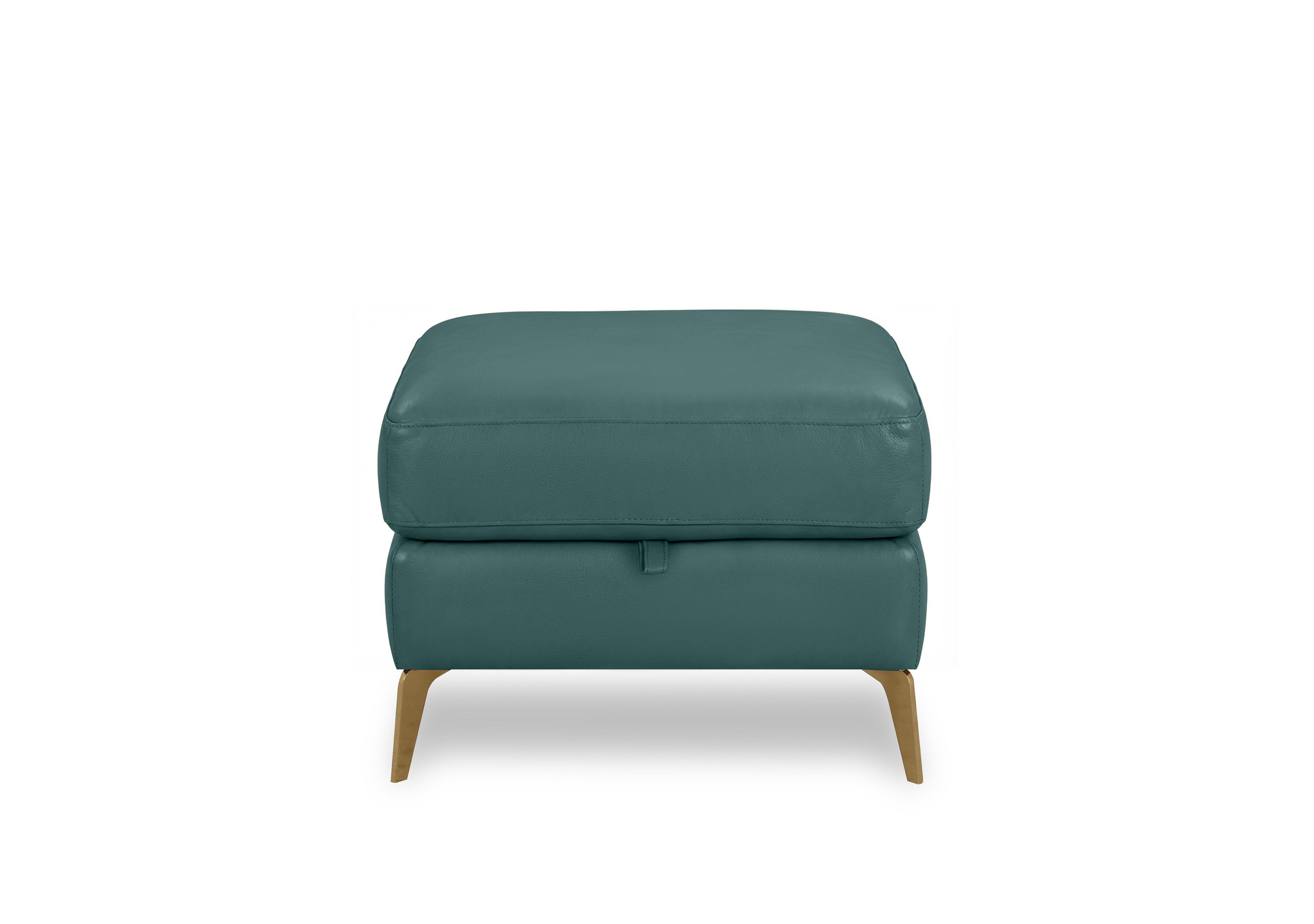Eclipse Leather Storage Footstool in Nw-301e Lake Green Br on Furniture Village