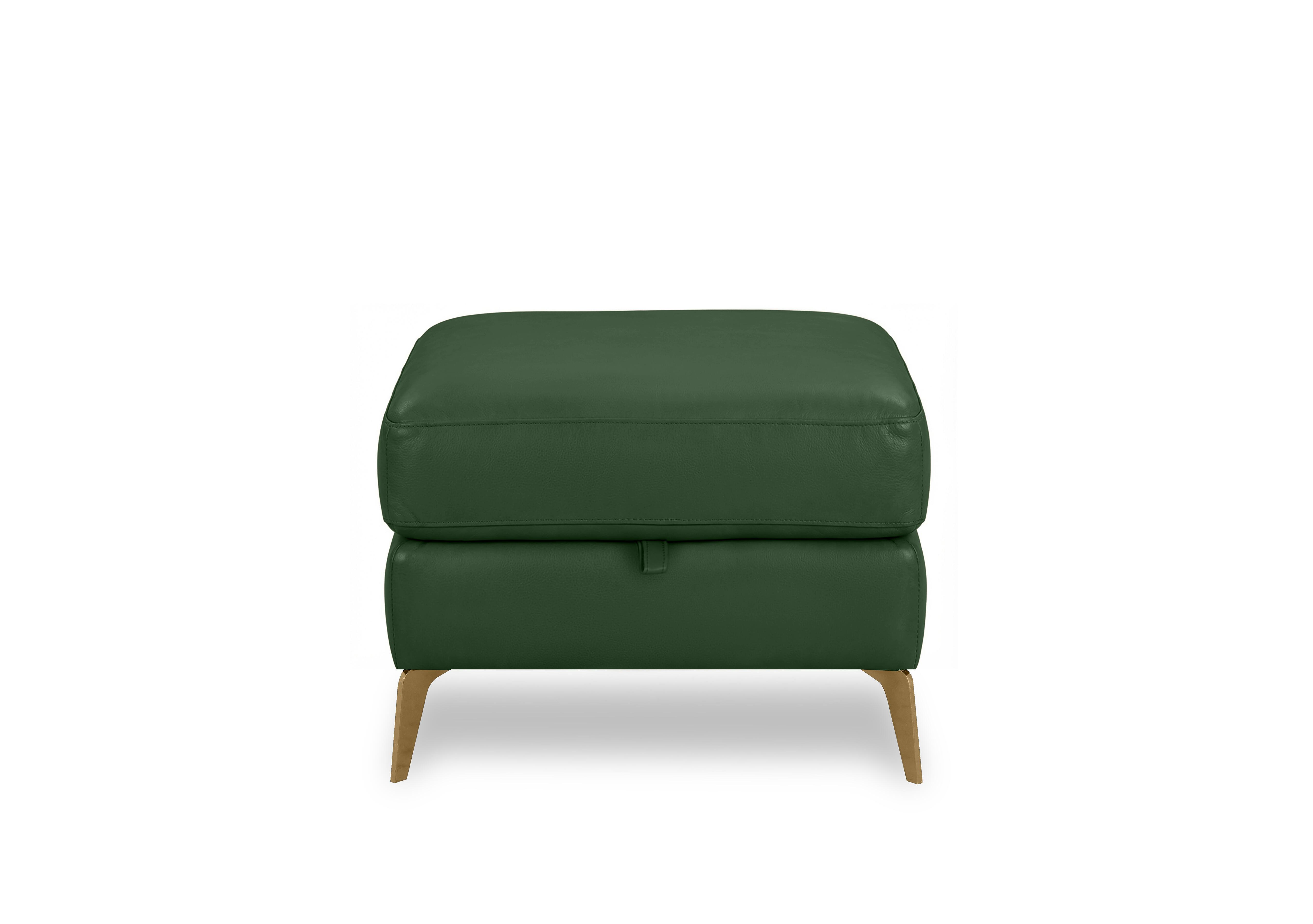 Eclipse Leather Storage Footstool in Nw-371e Chive Green Br on Furniture Village