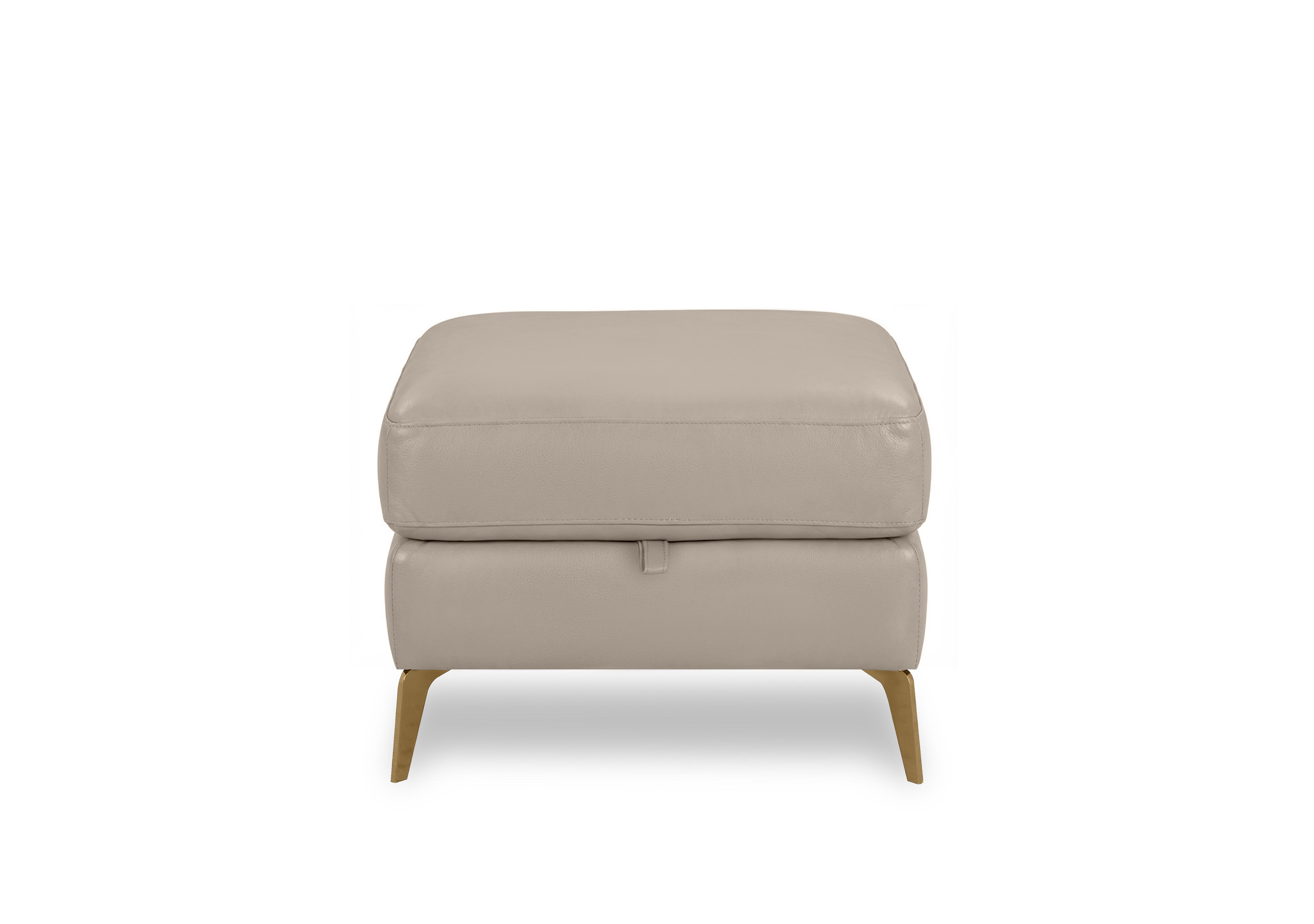 Eclipse Leather Storage Footstool in Nw-946b Feather Grey Br on Furniture Village