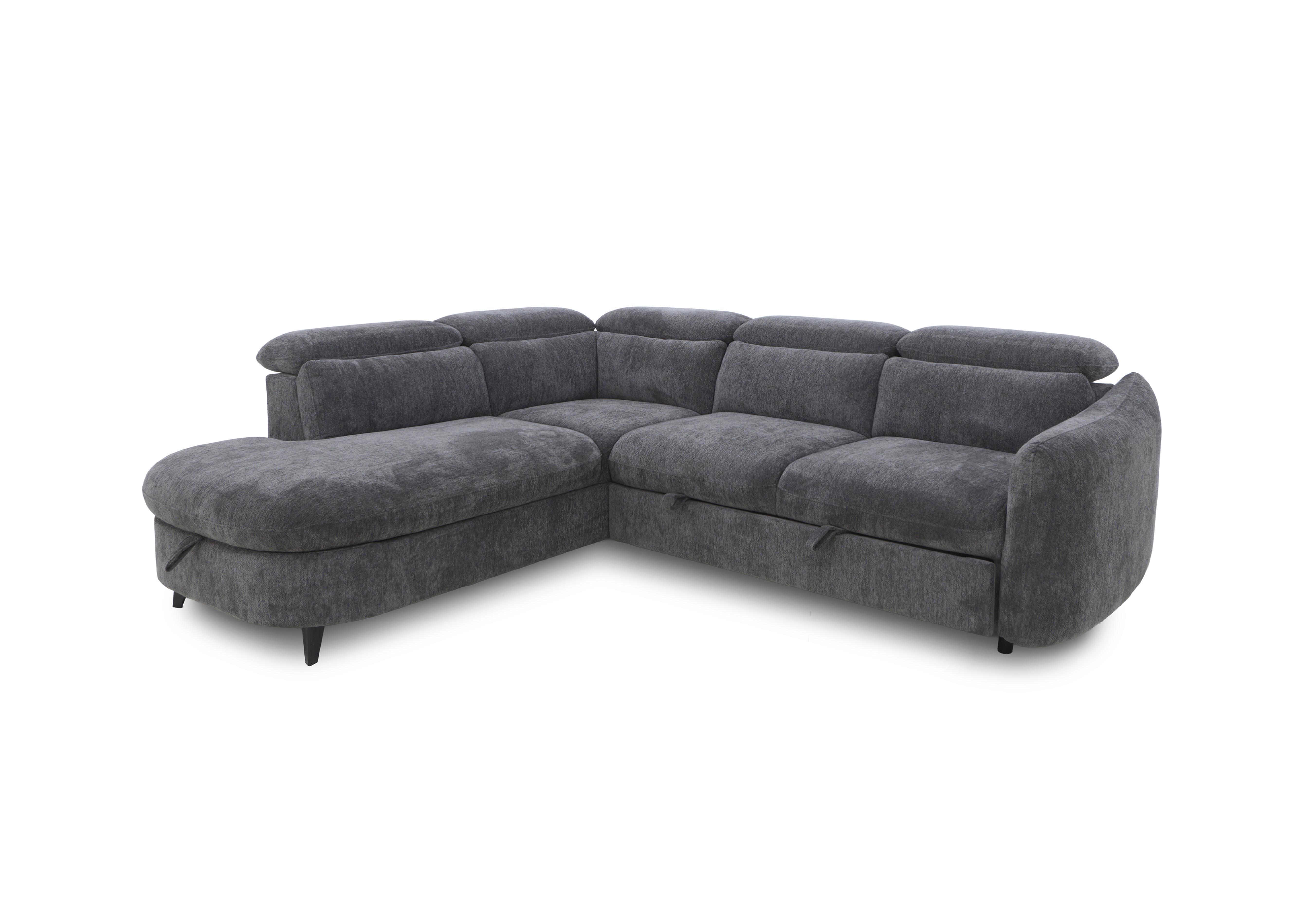 Snooze Corner Sofa Bed with Chaise End Storage in Charcoal on Furniture Village