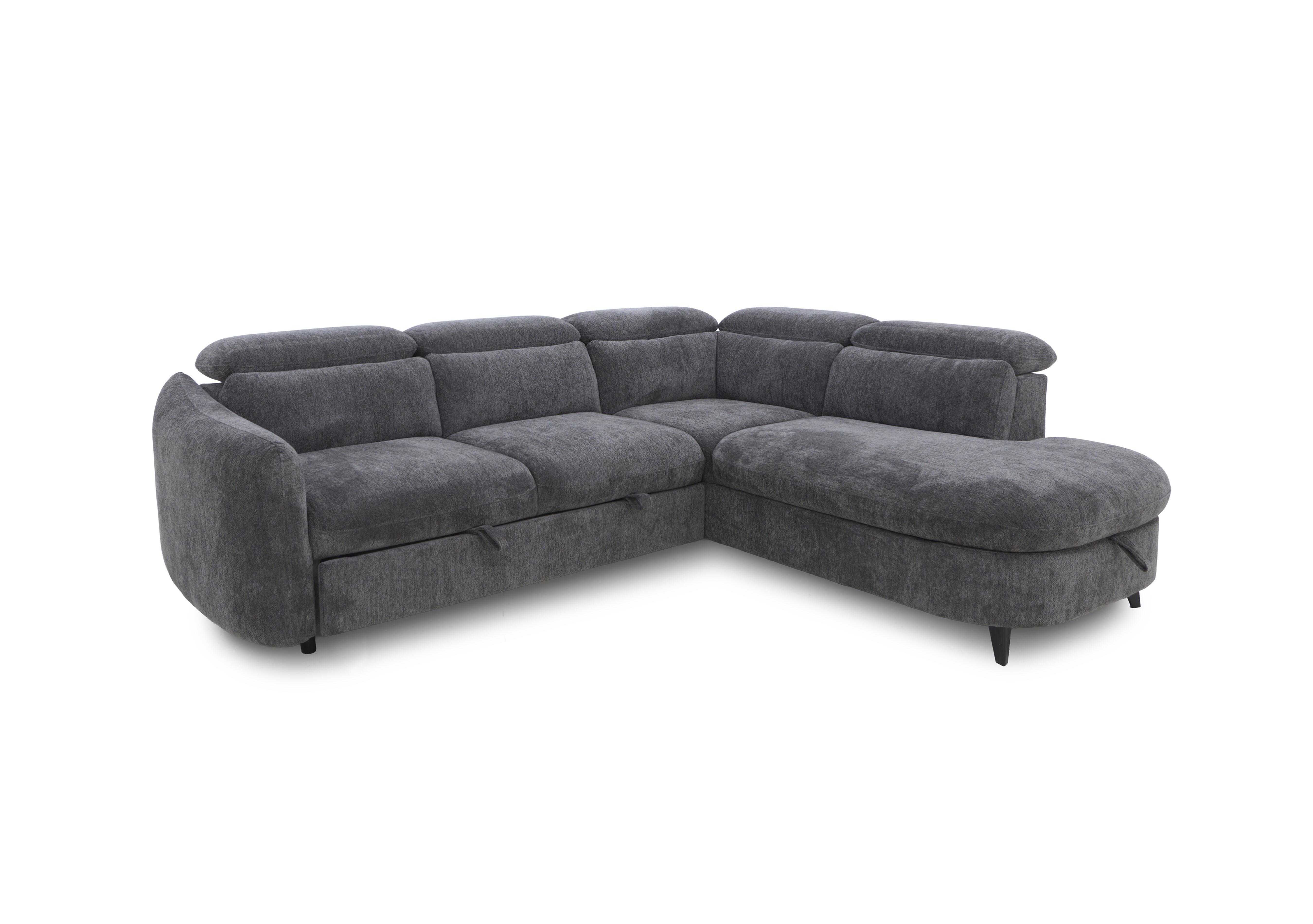 Snooze Corner Sofa Bed with Chaise End Storage in Charcoal on Furniture Village