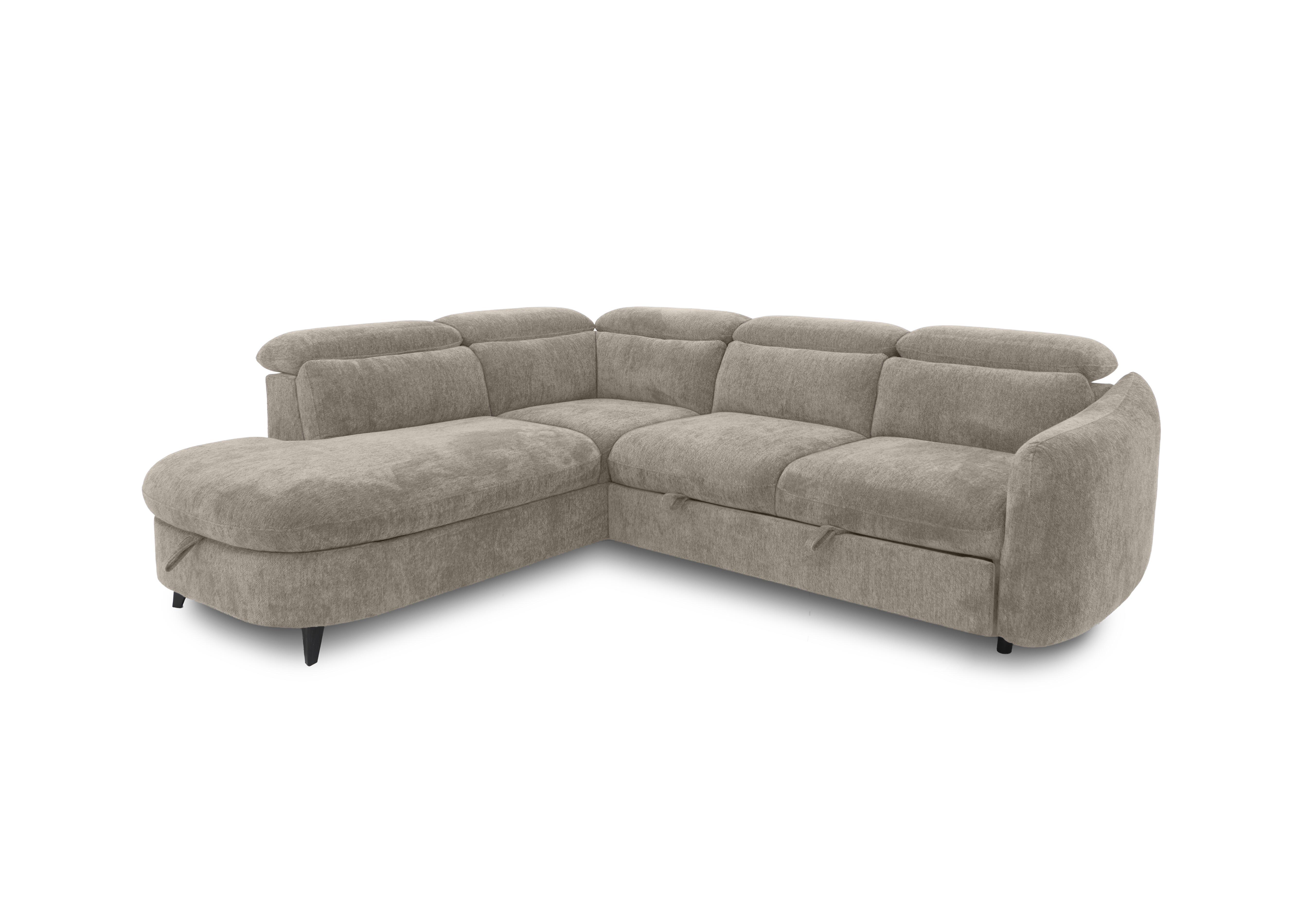 Snooze Corner Sofa Bed with Chaise End Storage in Stone on Furniture Village