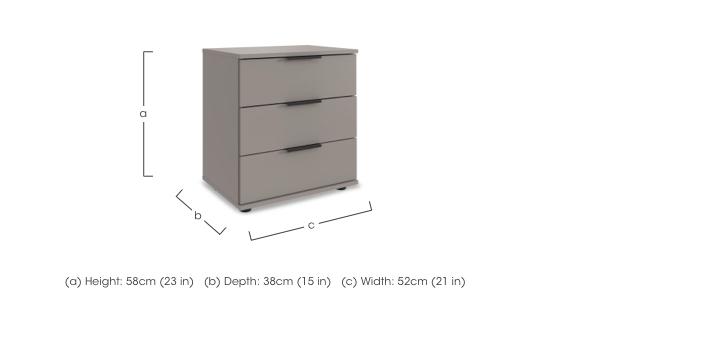Antoni 3 Drawer Decor Bedside Cabinet in  on Furniture Village