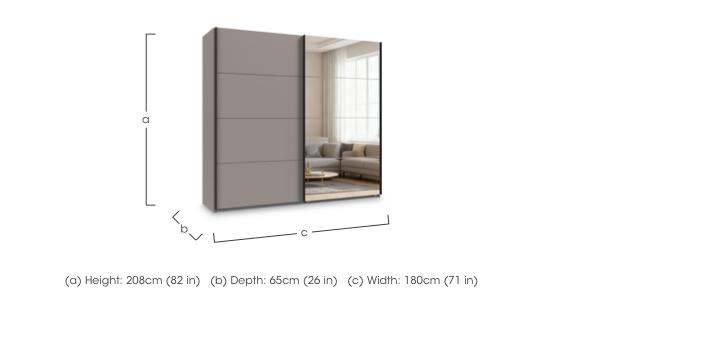 Antoni 180cm 2 Door Decor Sliding Wardrobe with 1 Decor Door and 1 Mirror Door in  on Furniture Village