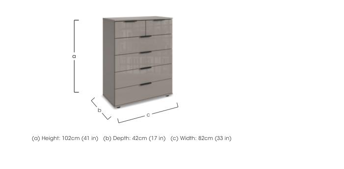 Antoni 6 Drawer Decor Chest with Glass Drawers in  on Furniture Village