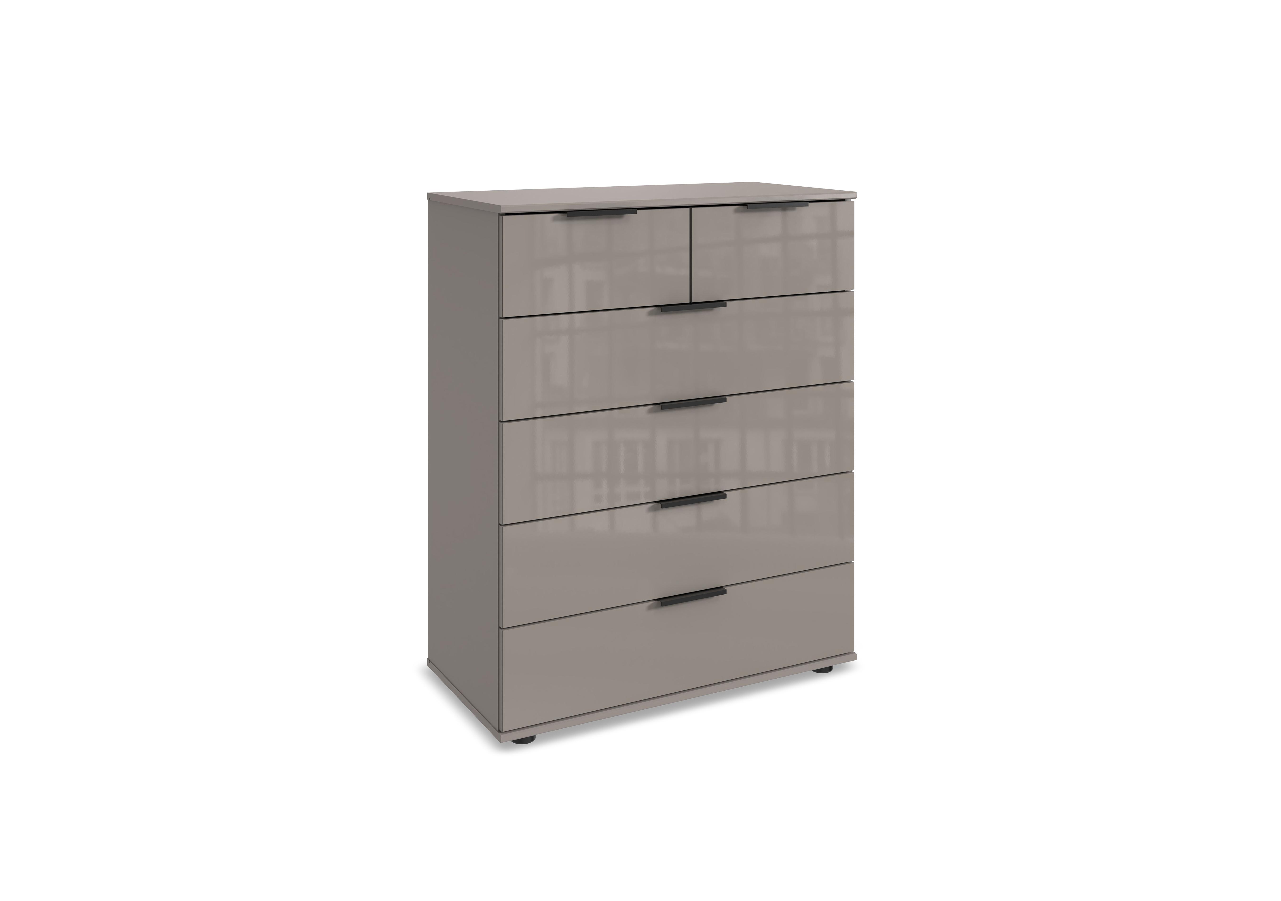 Antoni 6 Drawer Decor Chest with Glass Drawers in Sahara on Furniture Village