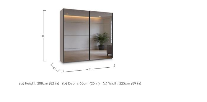 Antoni 225cm 2 Door Decor Sliding Wardrobe with 2 Mirror Doors in  on Furniture Village