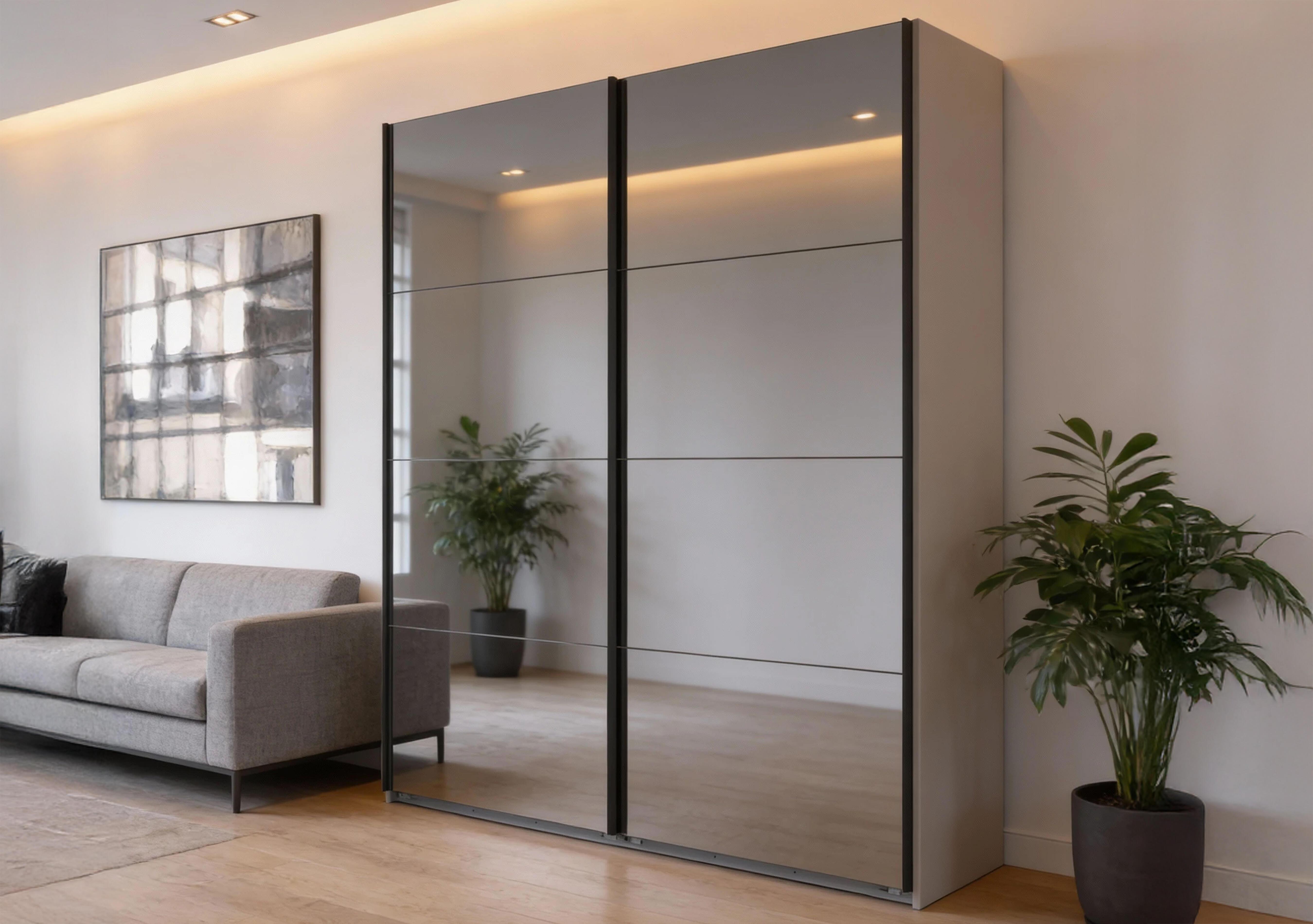 Antoni 225cm 2 Door Decor Sliding Wardrobe with 2 Mirror Doors in  on Furniture Village