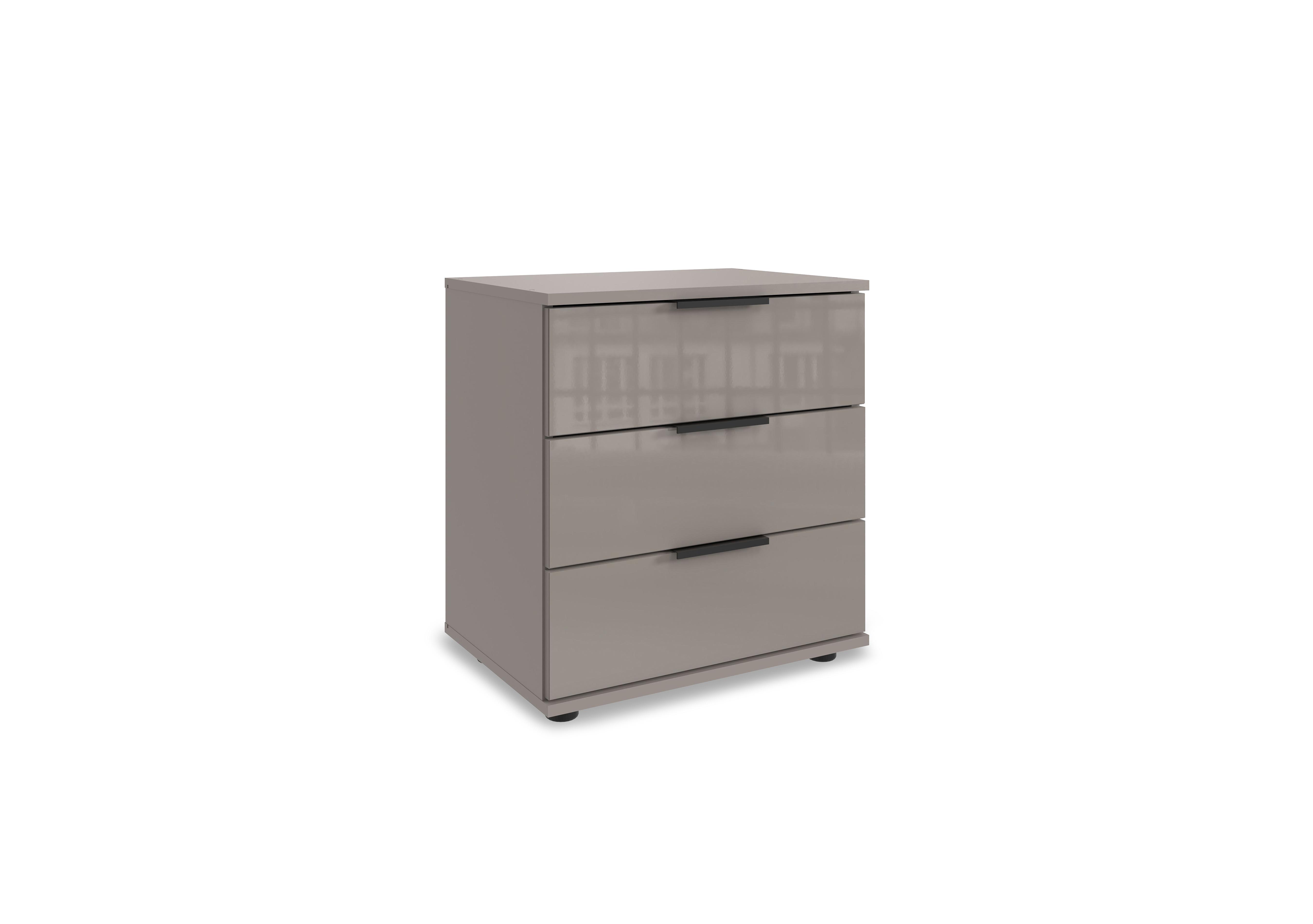 Antoni 3 Drawer Decor Bedside Cabinet with Glass Drawers in Sahara on Furniture Village