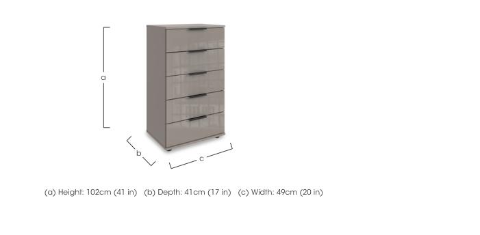 Antoni 5 Drawer Decor Chest with Glass Drawers in  on Furniture Village