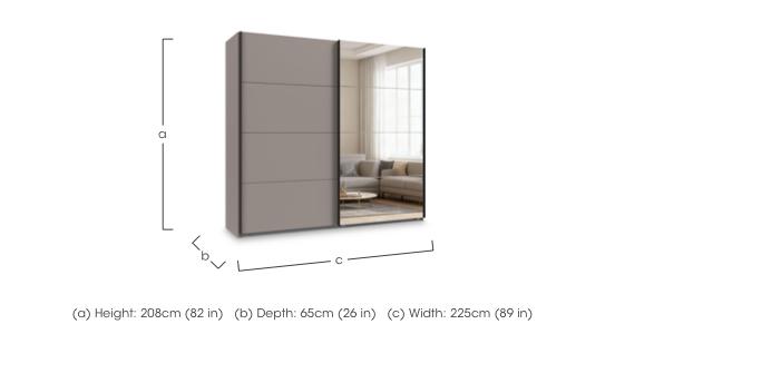 Antoni 225cm 2 Door Decor Sliding Wardrobe with 1 Decor Door and 1 Mirror Door in  on Furniture Village