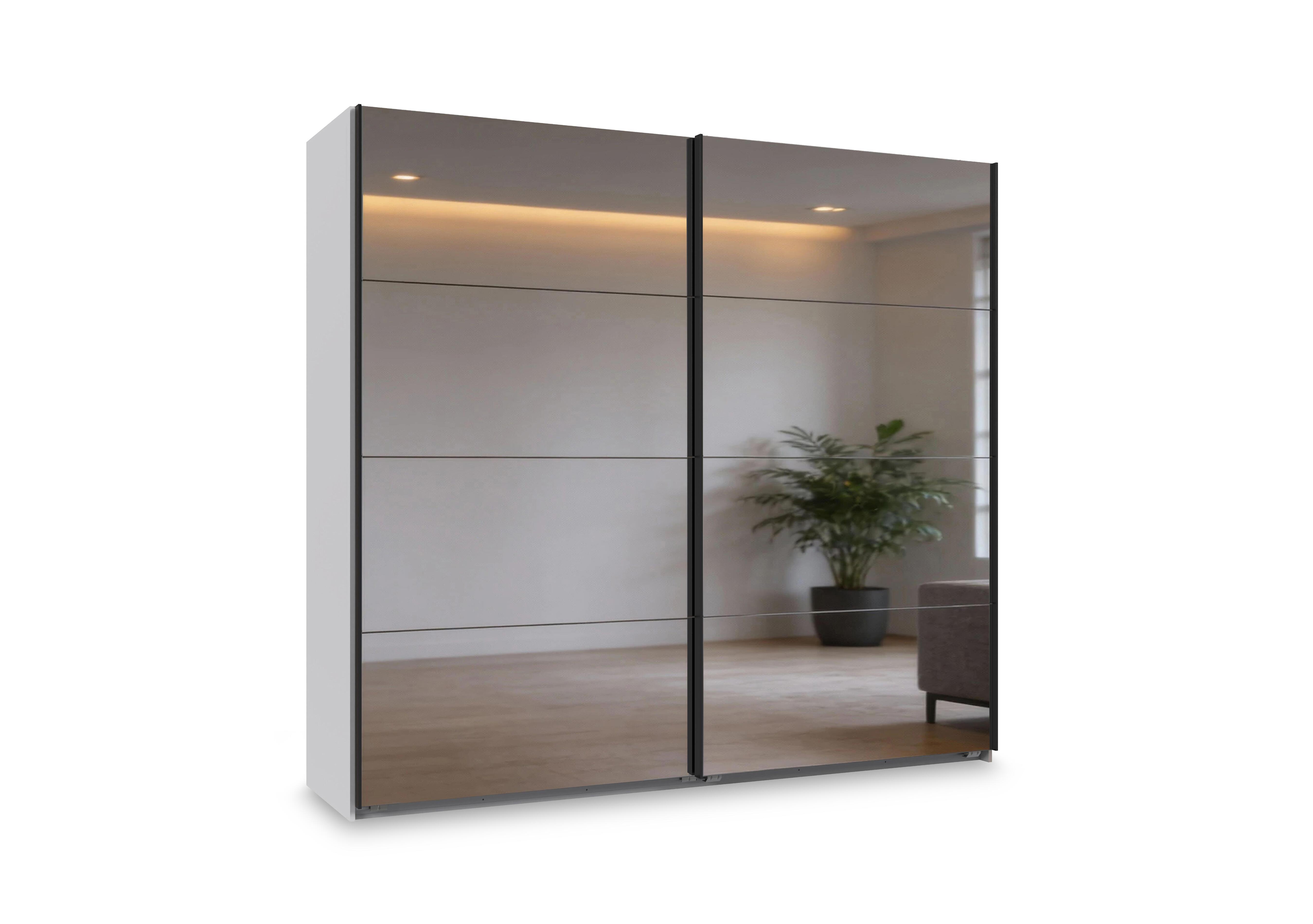 Antoni 180cm 2 Door Decor Sliding Wardrobe with 2 Mirror Doors in White on Furniture Village