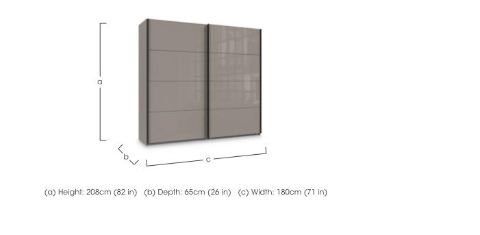 Antoni 180cm 2 Door Decor Sliding Wardrobe with 2 Glass Doors in  on Furniture Village