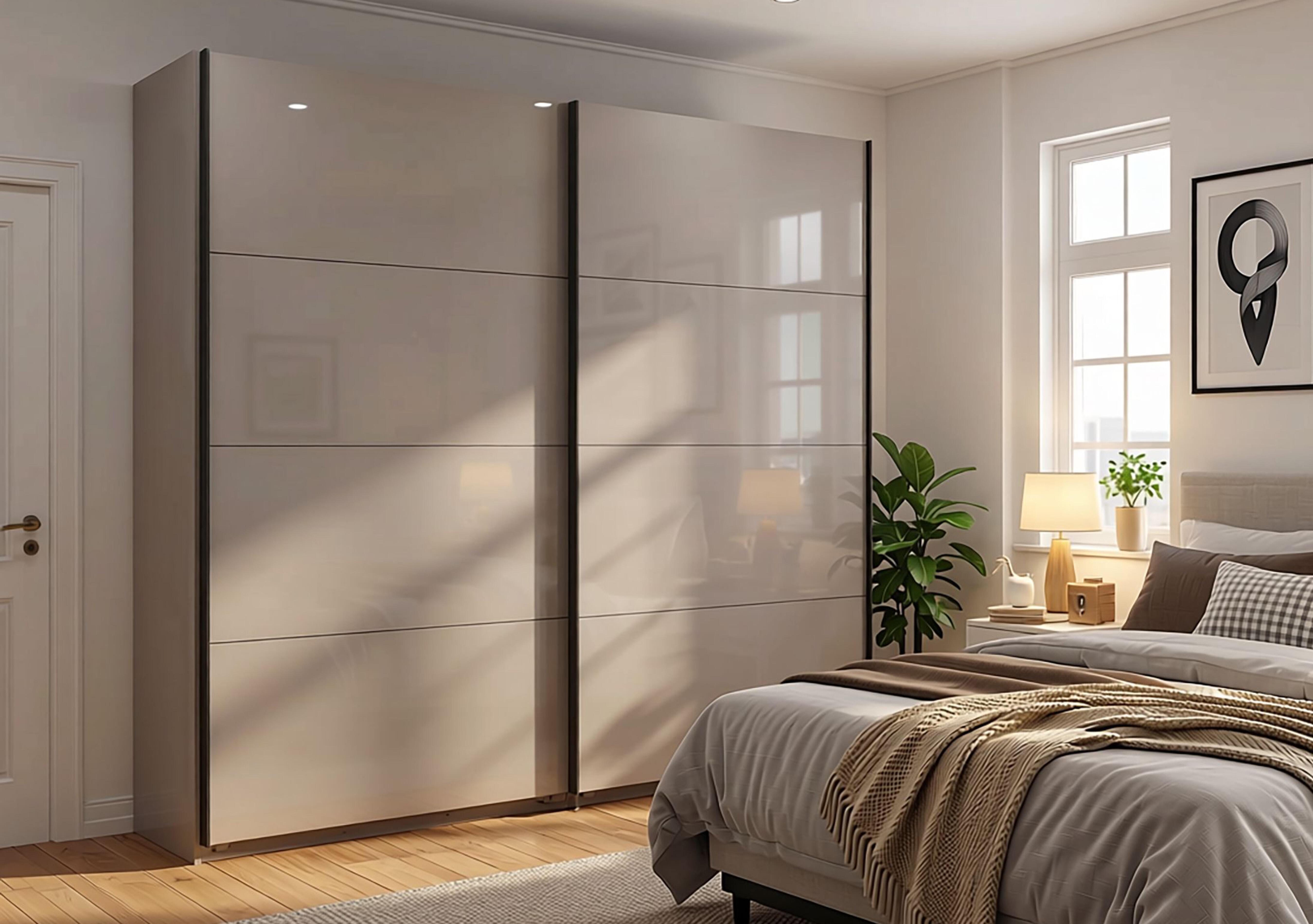 Antoni 180cm 2 Door Decor Sliding Wardrobe with 2 Glass Doors in  on Furniture Village