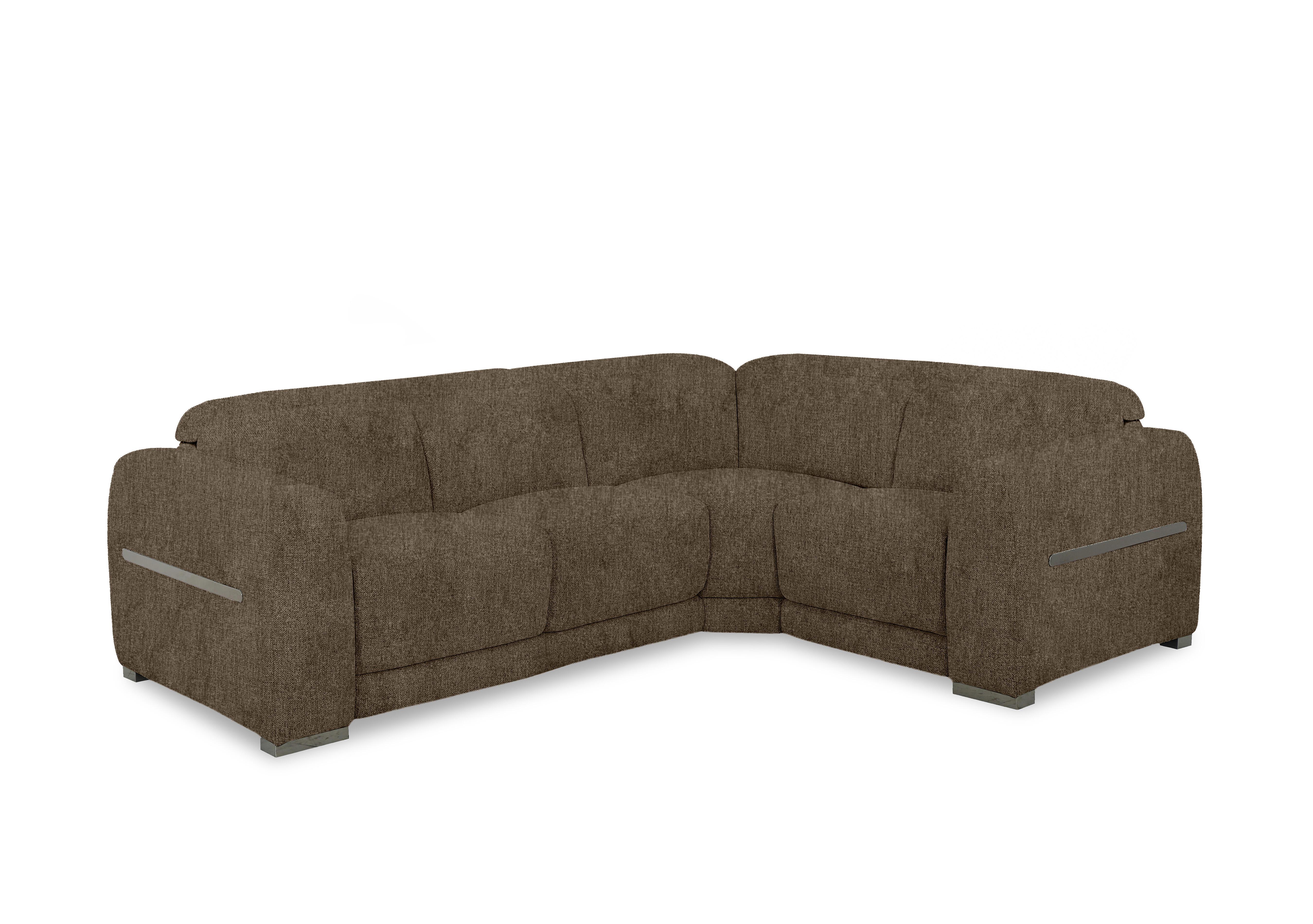 Edison Small Fabric Corner Sofa in Fab-Crn-R105 Olive Gm on Furniture Village