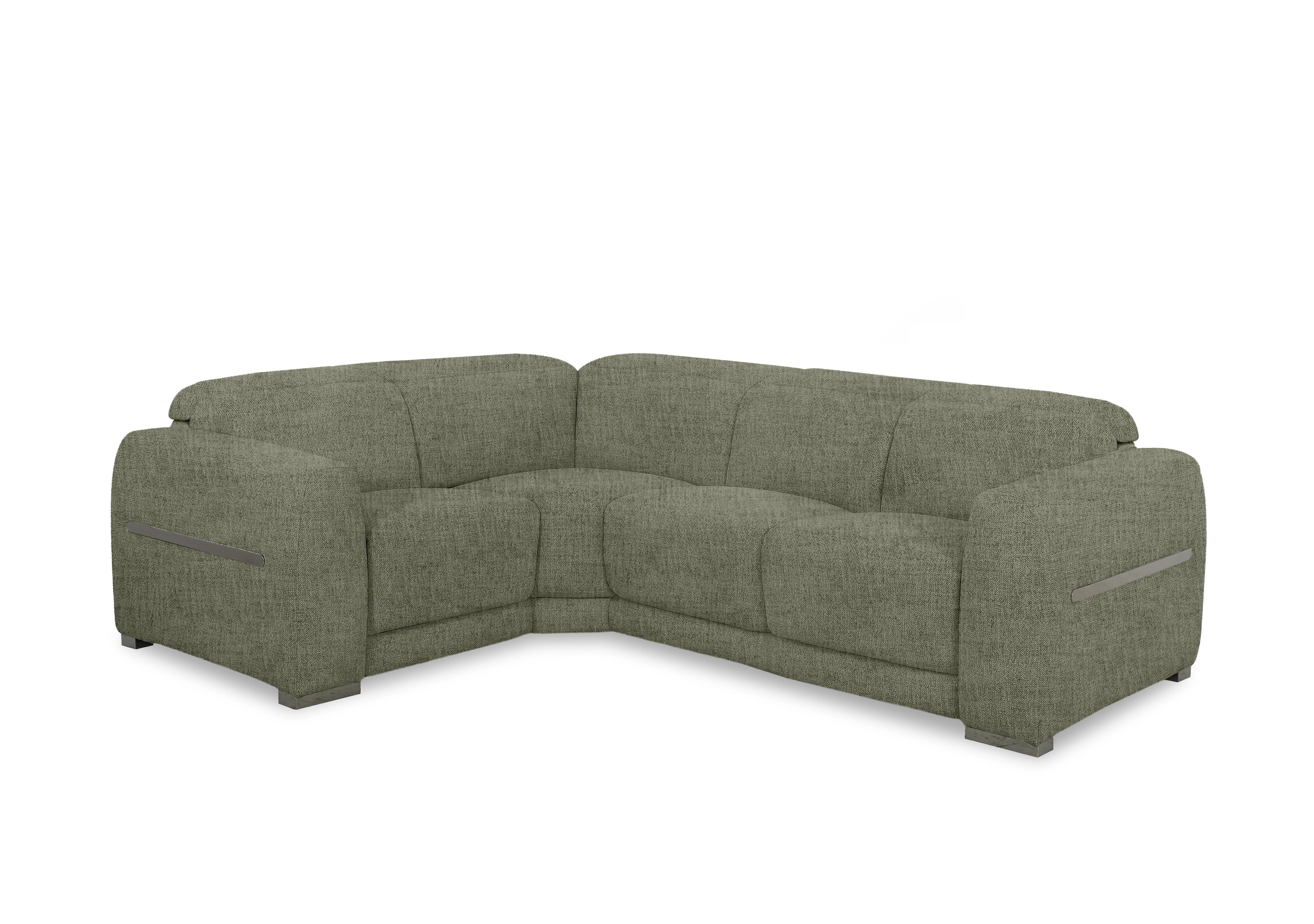 Edison Small Fabric Corner Sofa in Fab-Mga-R11 Olive Green Gm on Furniture Village