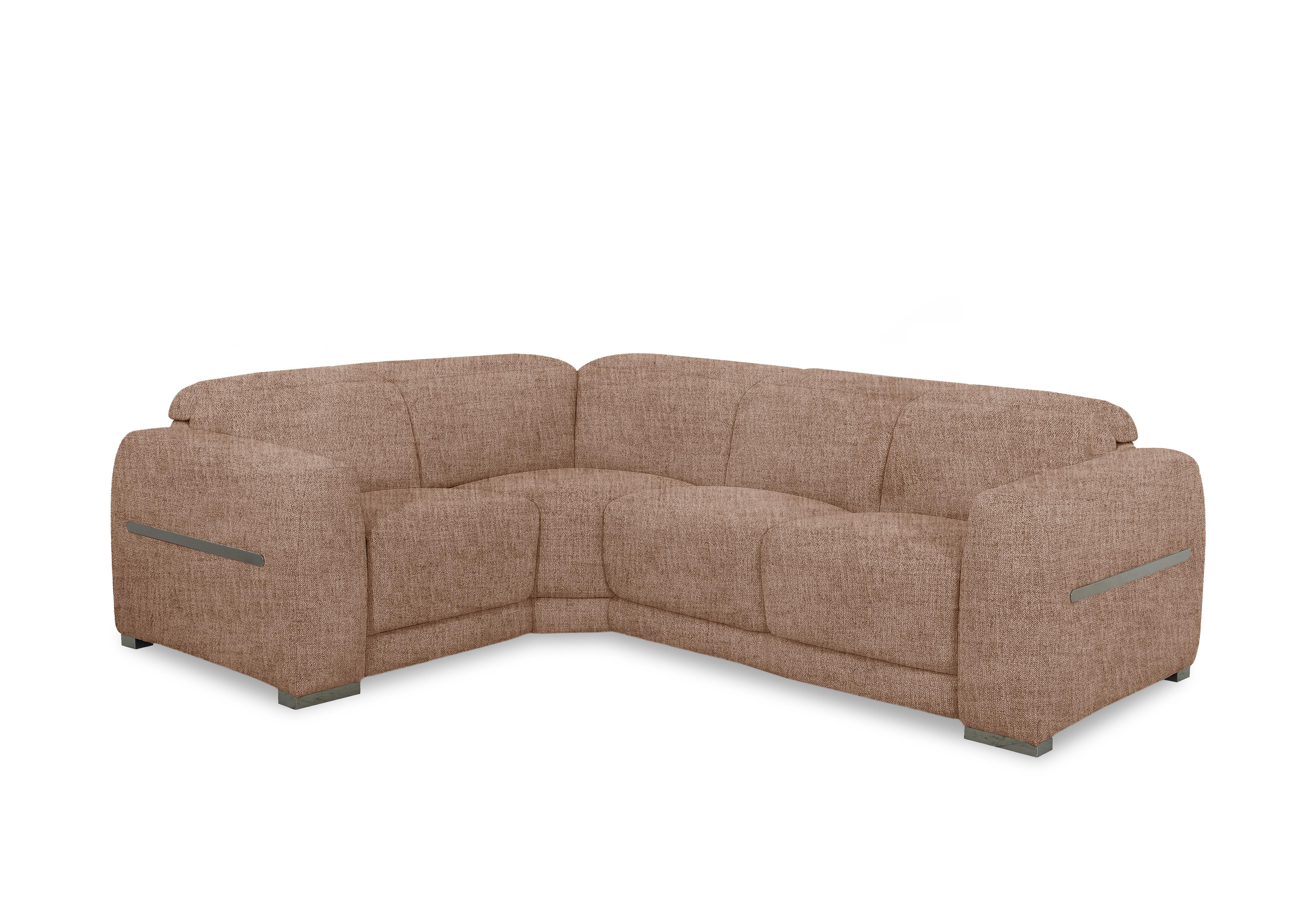 Edison Small Fabric Corner Sofa in Fab-Mga-R13 Light Brown Gm on Furniture Village