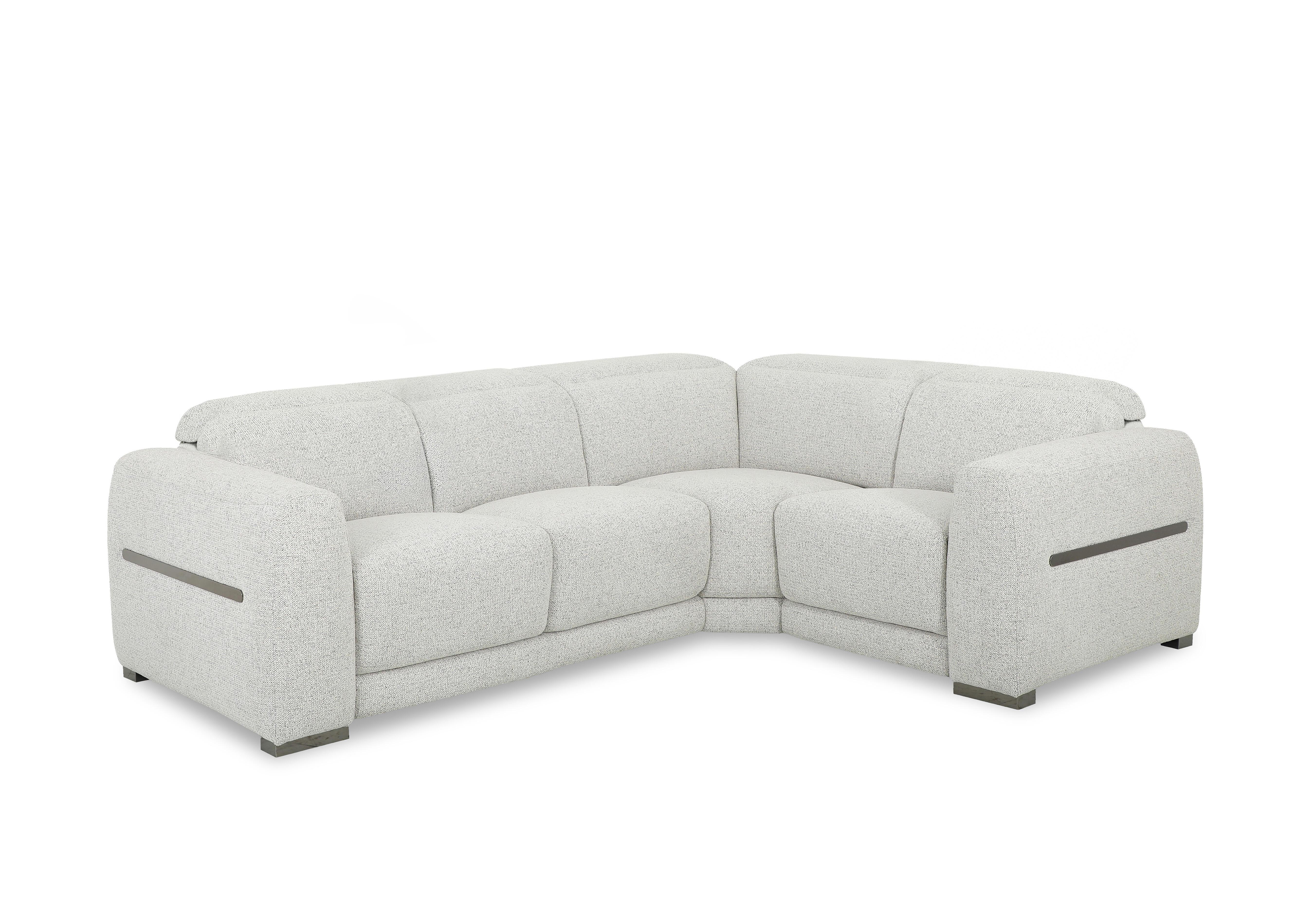 Edison Small Fabric Corner Sofa in Fab-Mil-R104 Oyster Gm on Furniture Village