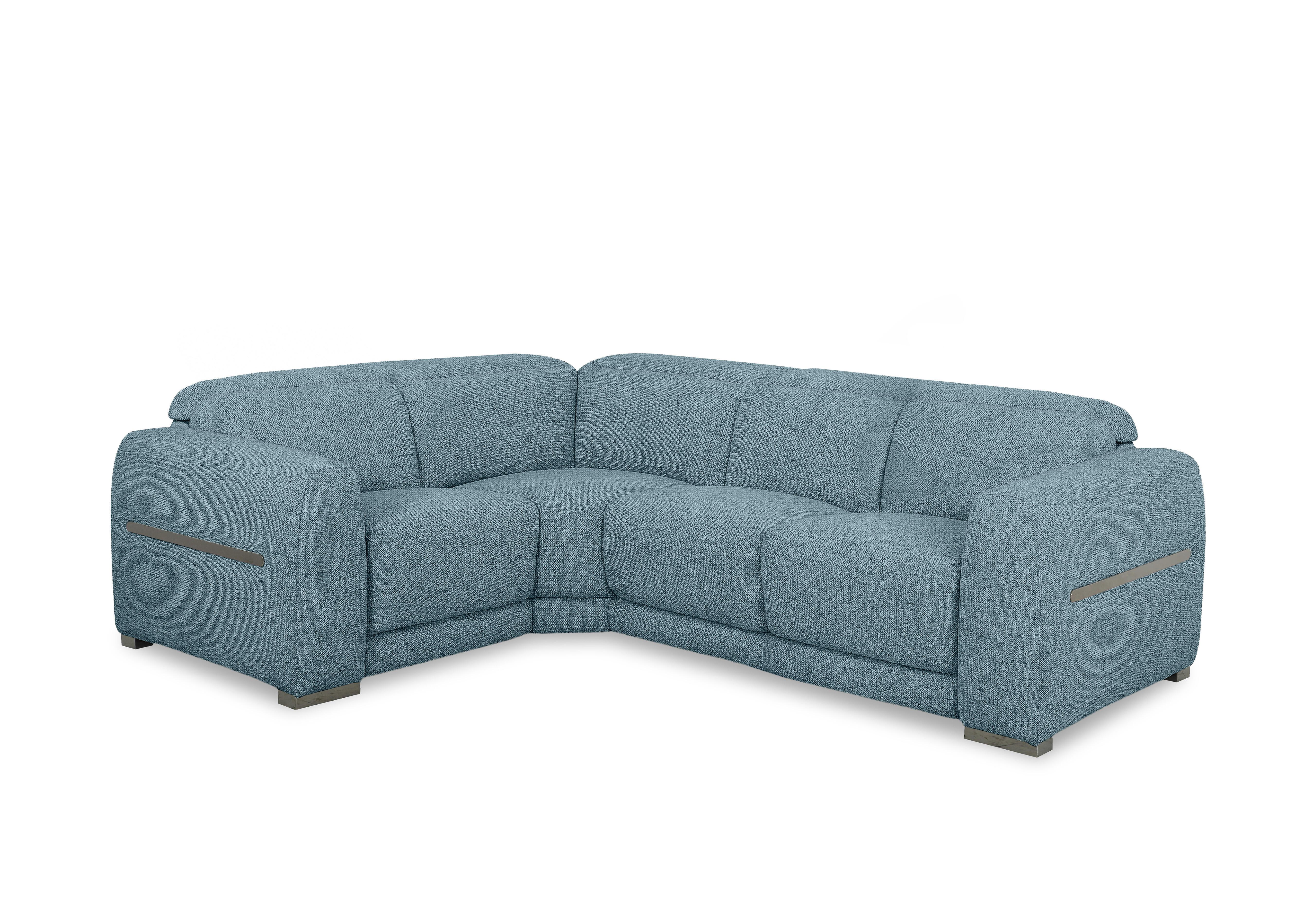 Edison Small Fabric Corner Sofa in Fab-Mil-R310 Sky Blue Gm on Furniture Village