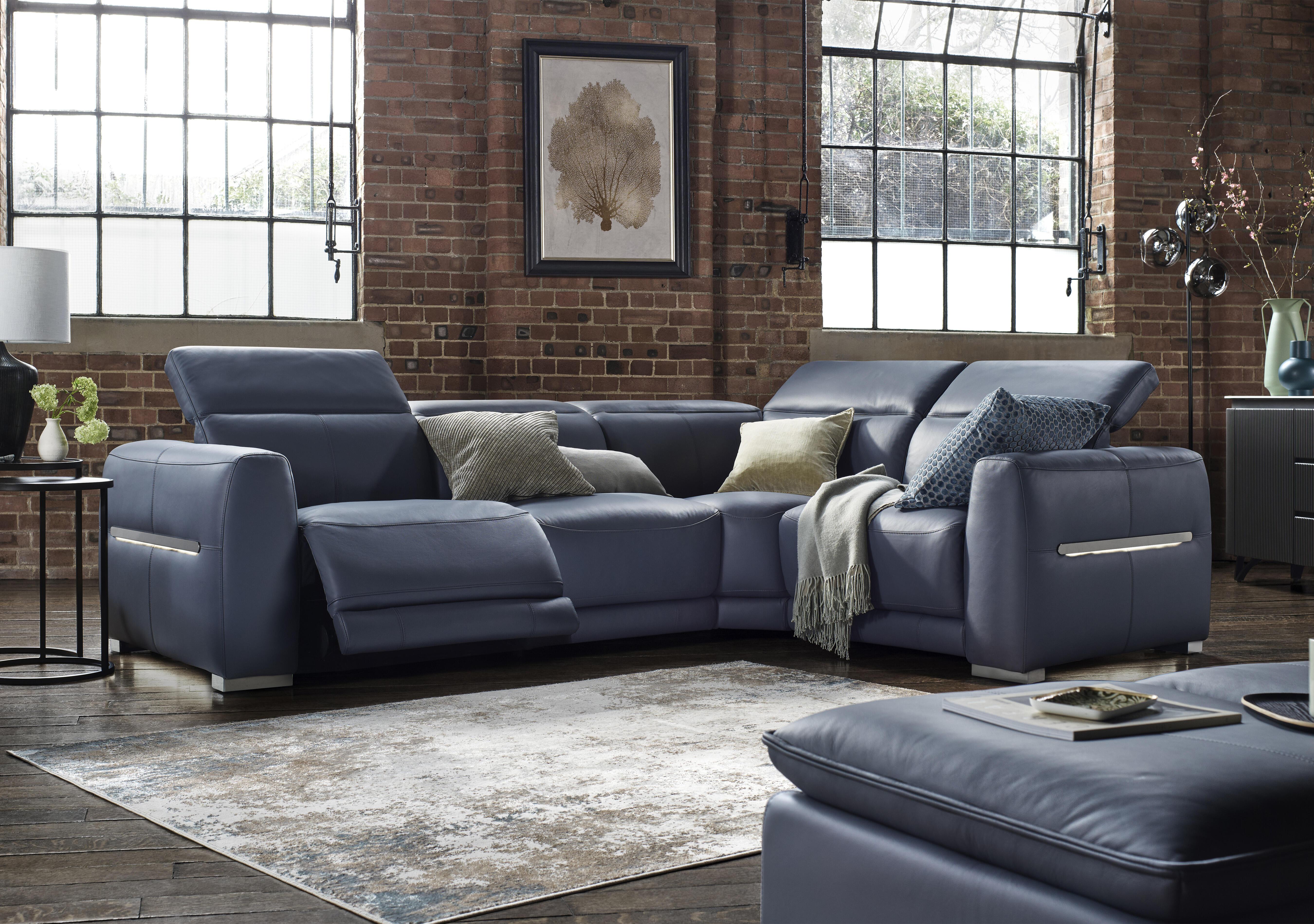 Edison Small Leather Corner Sofa in  on Furniture Village