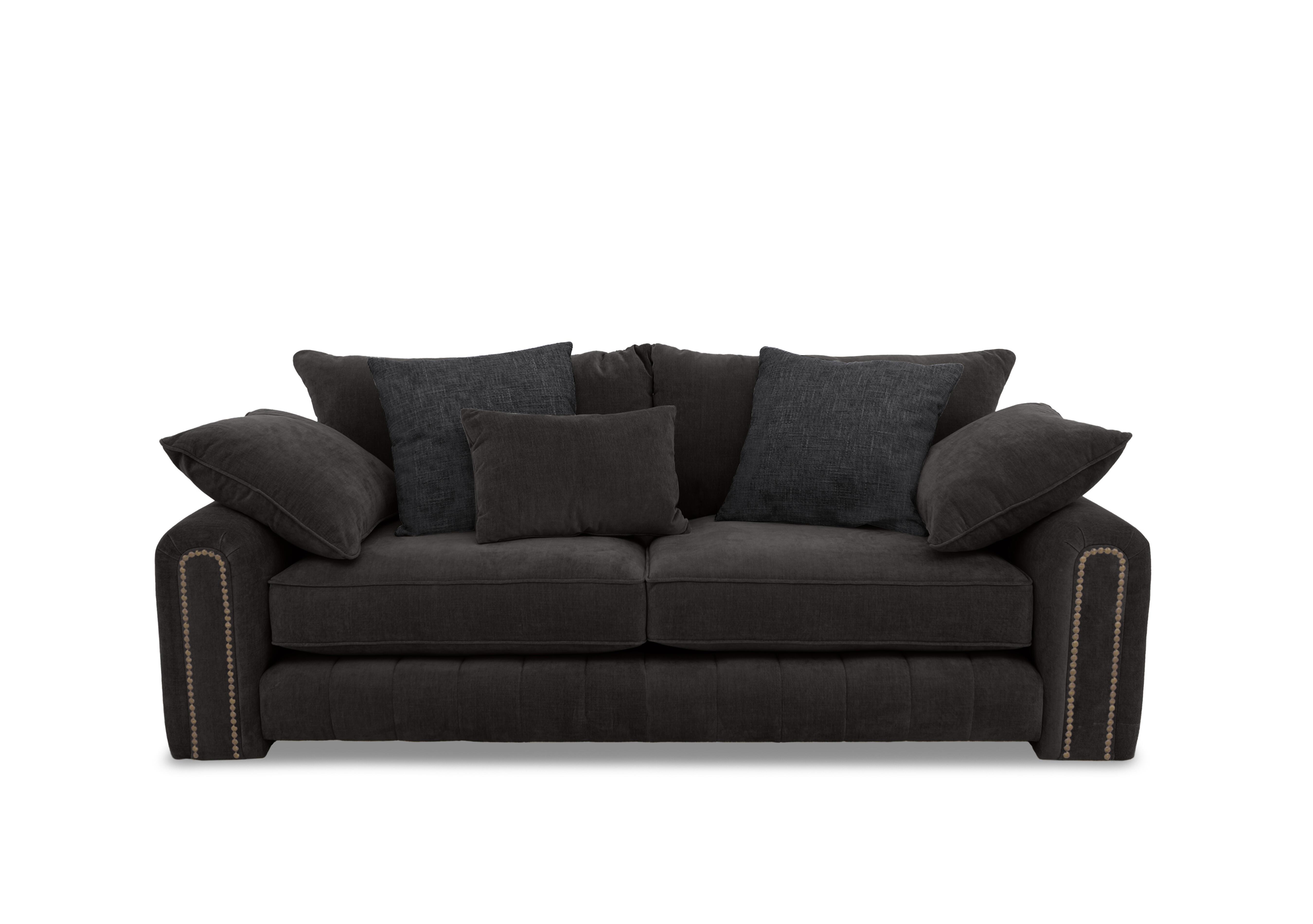 Retreat 3 Seater Fabric Sofa in Aston Anthracite Studs on Furniture Village