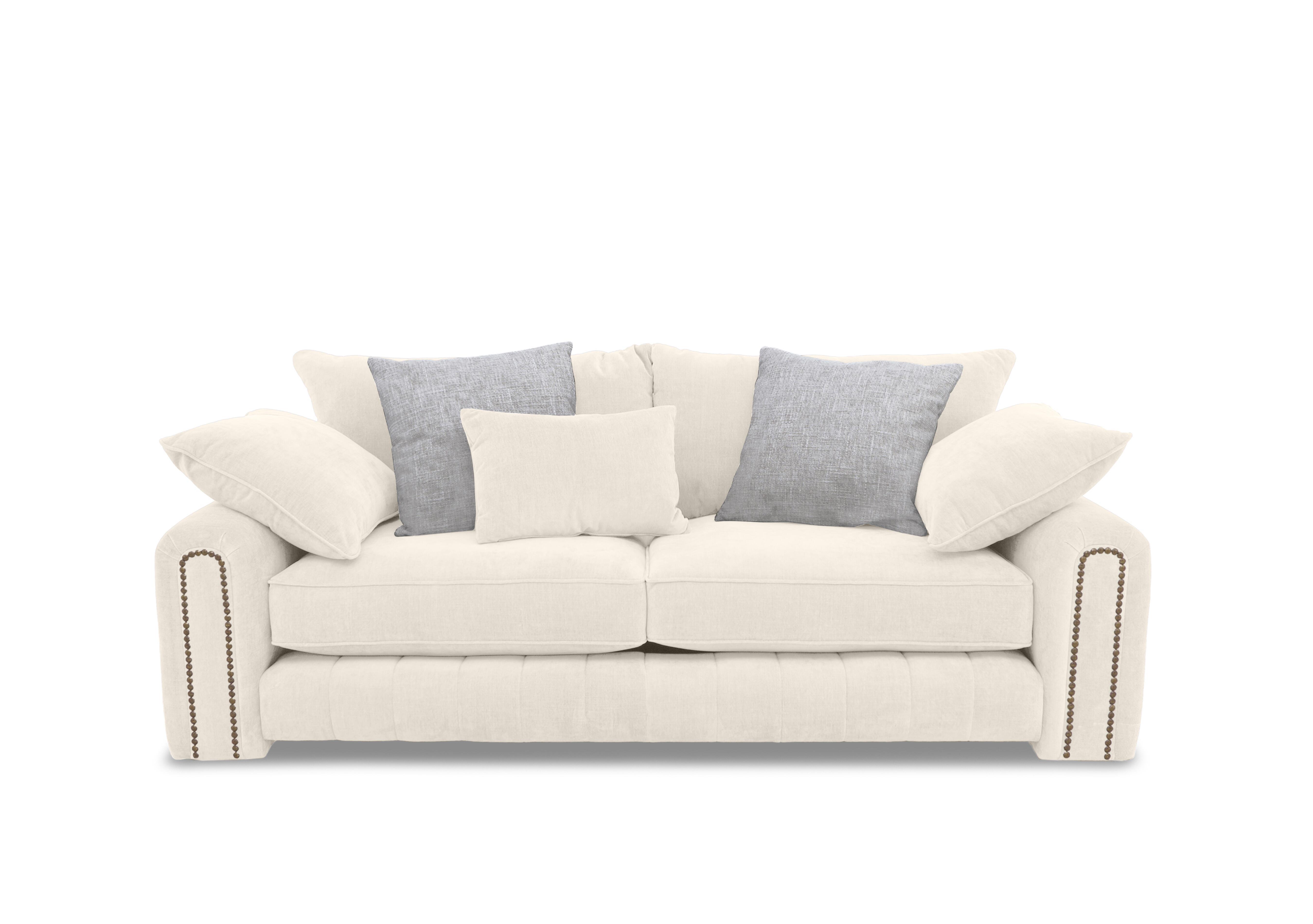 Retreat 3 Seater Fabric Sofa in Aston Ivory Studs on Furniture Village