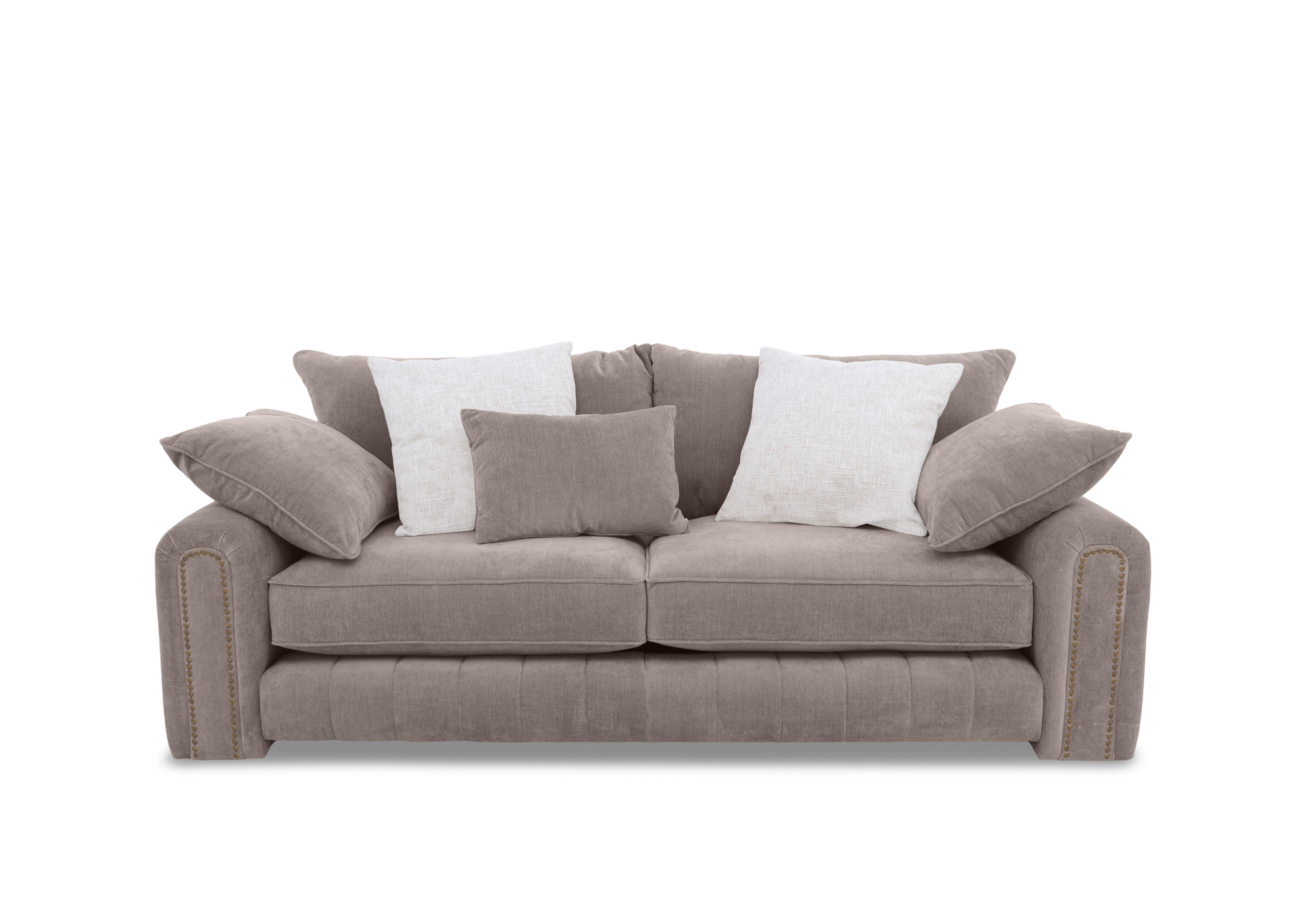 Retreat 3 Seater Fabric Sofa in Aston Latte Studs on Furniture Village
