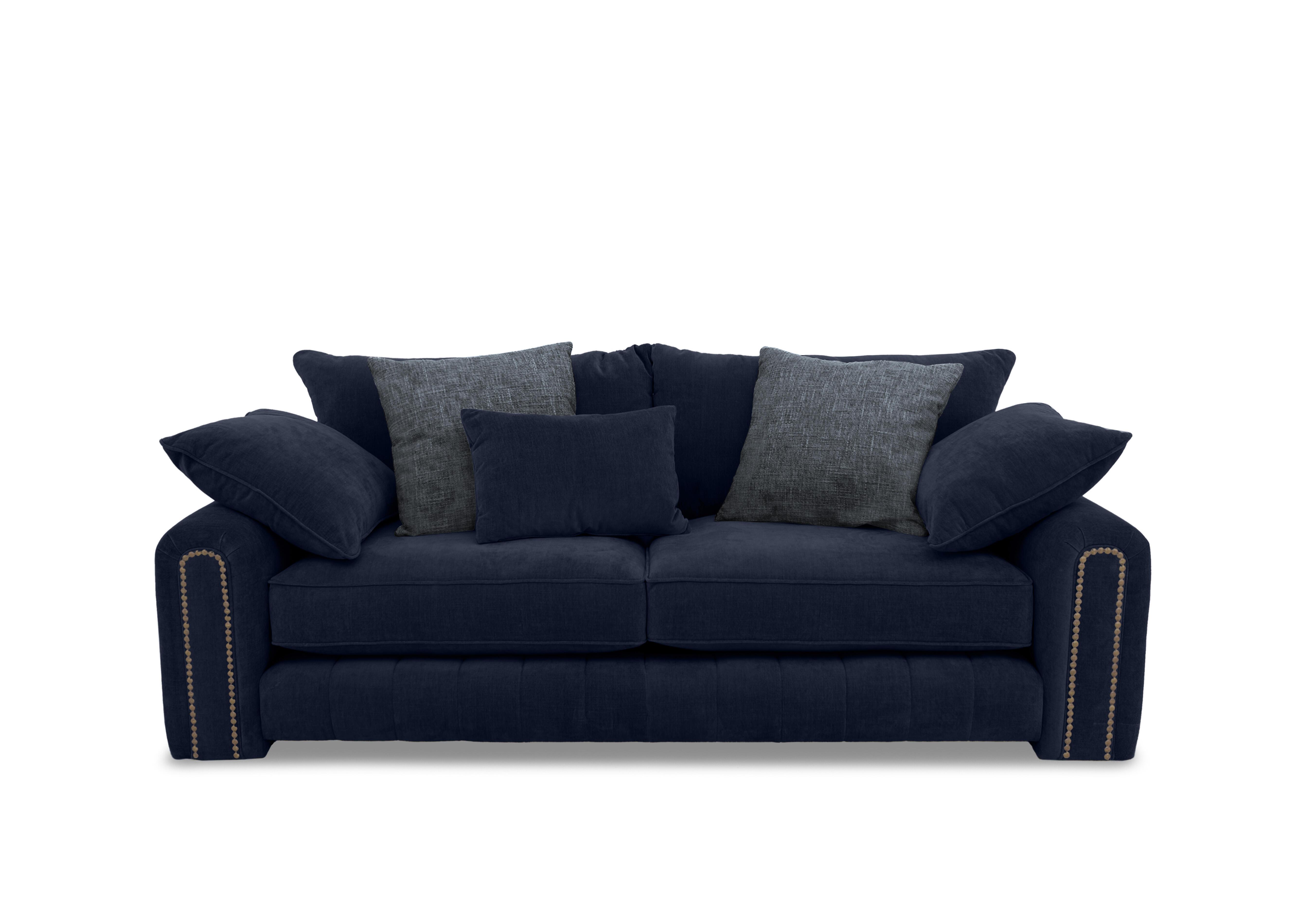Retreat 3 Seater Fabric Sofa in Aston Navy Studs on Furniture Village