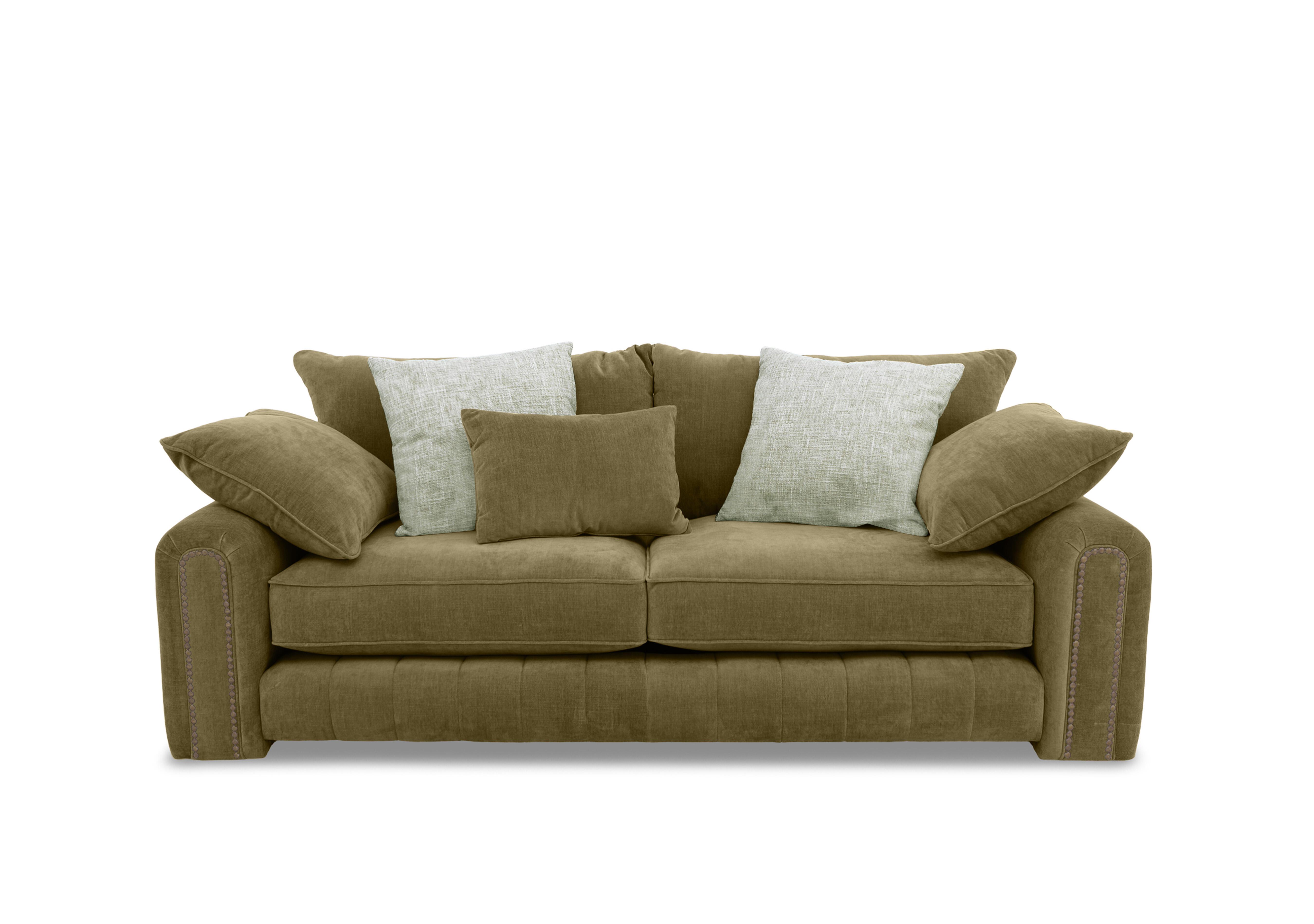 Retreat 3 Seater Fabric Sofa in Aston Sage Studs on Furniture Village