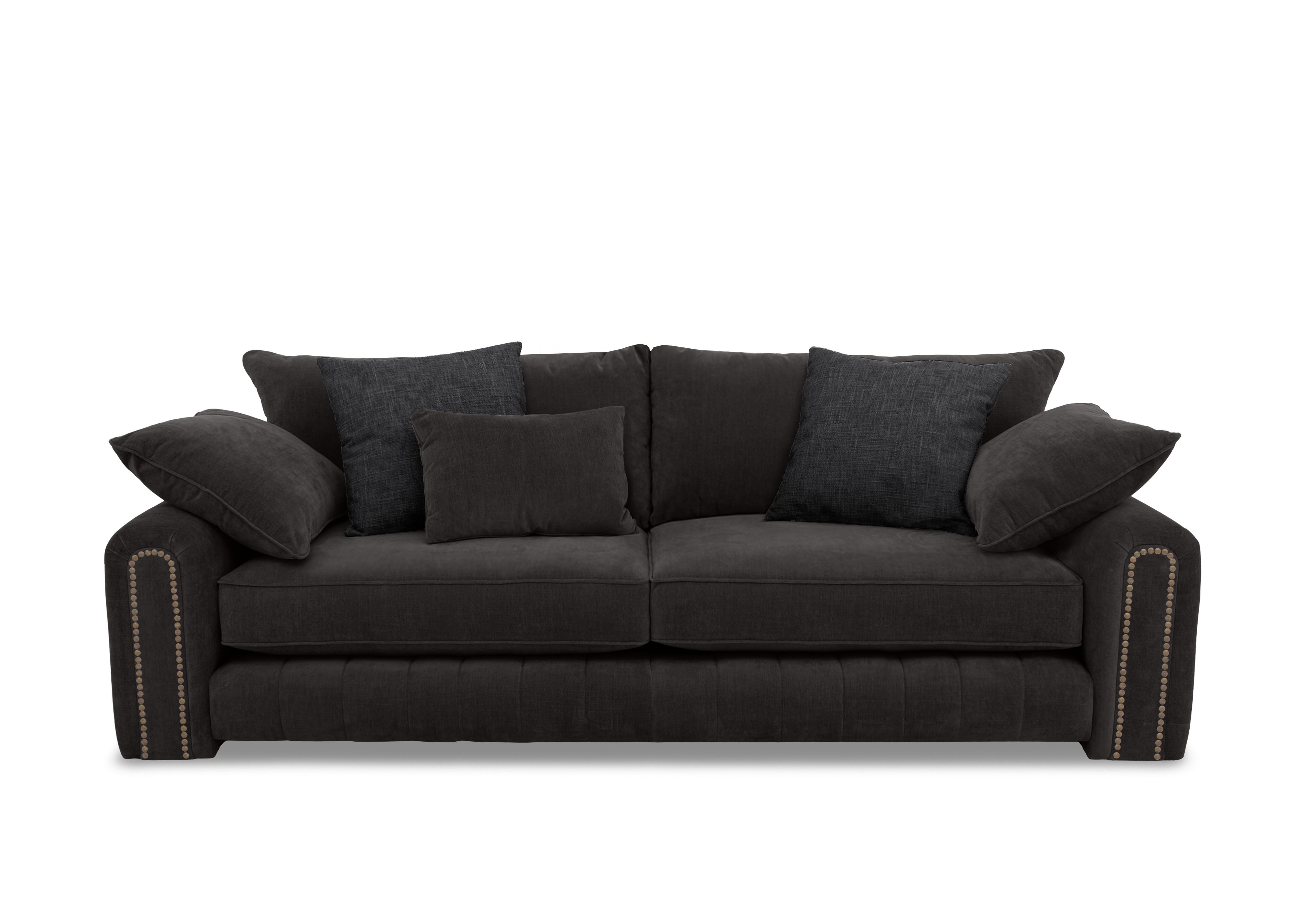 Retreat 4 Seater Fabric Sofa in Aston Anthracite Studs on Furniture Village