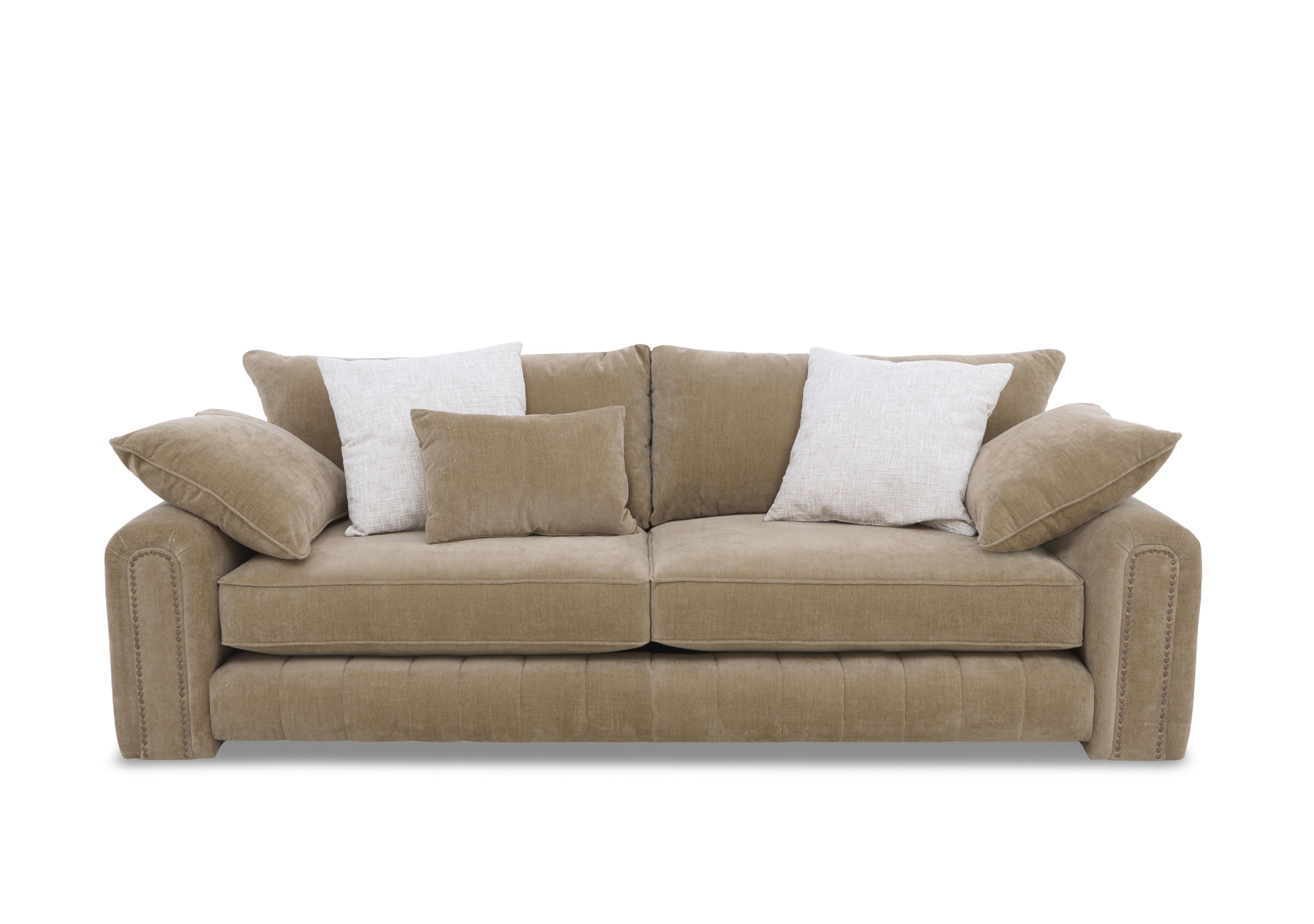 Retreat 4 Seater Fabric Sofa in Aston Caramel Studs on Furniture Village