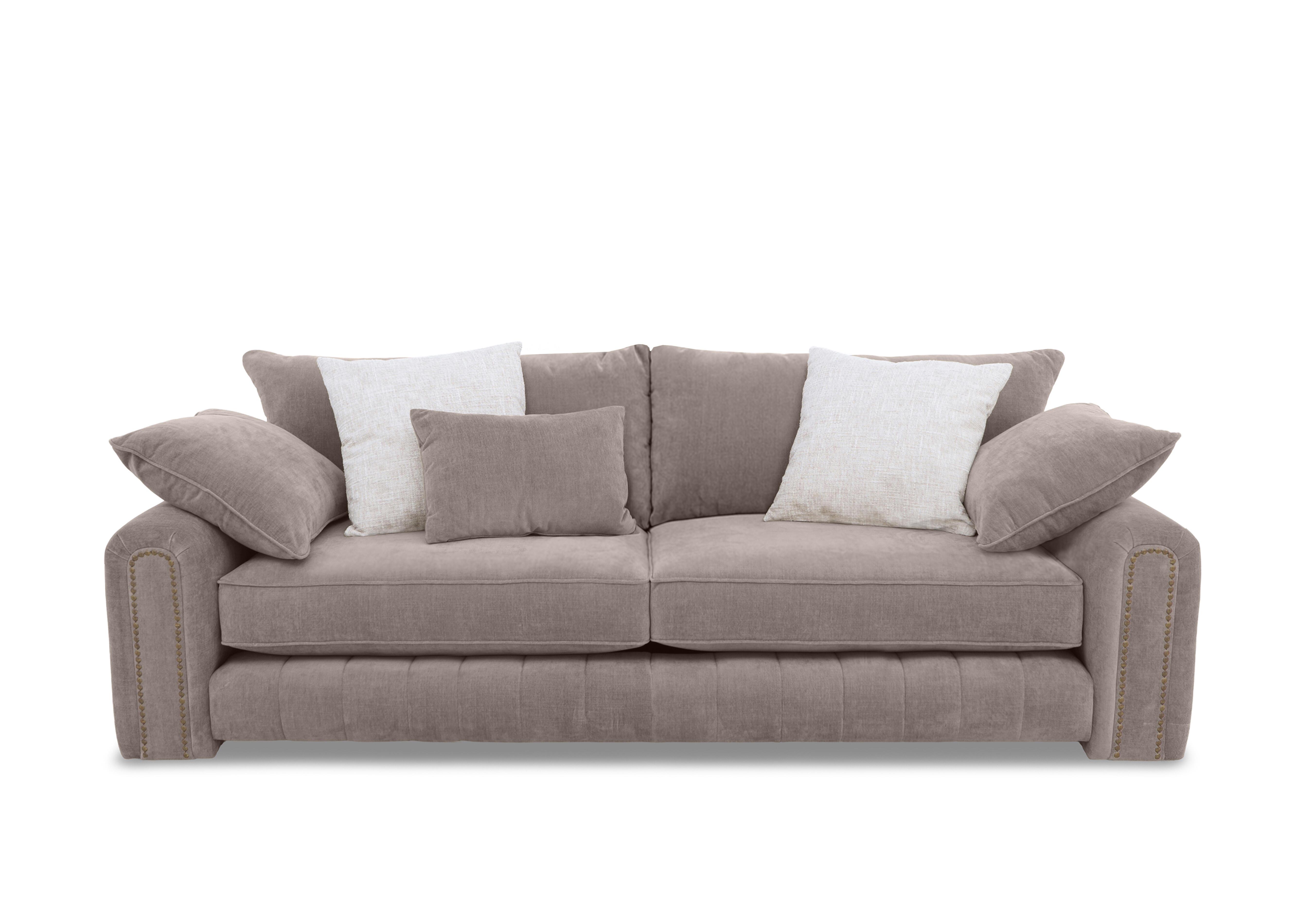 Retreat 4 Seater Fabric Sofa in Aston Latte Studs on Furniture Village