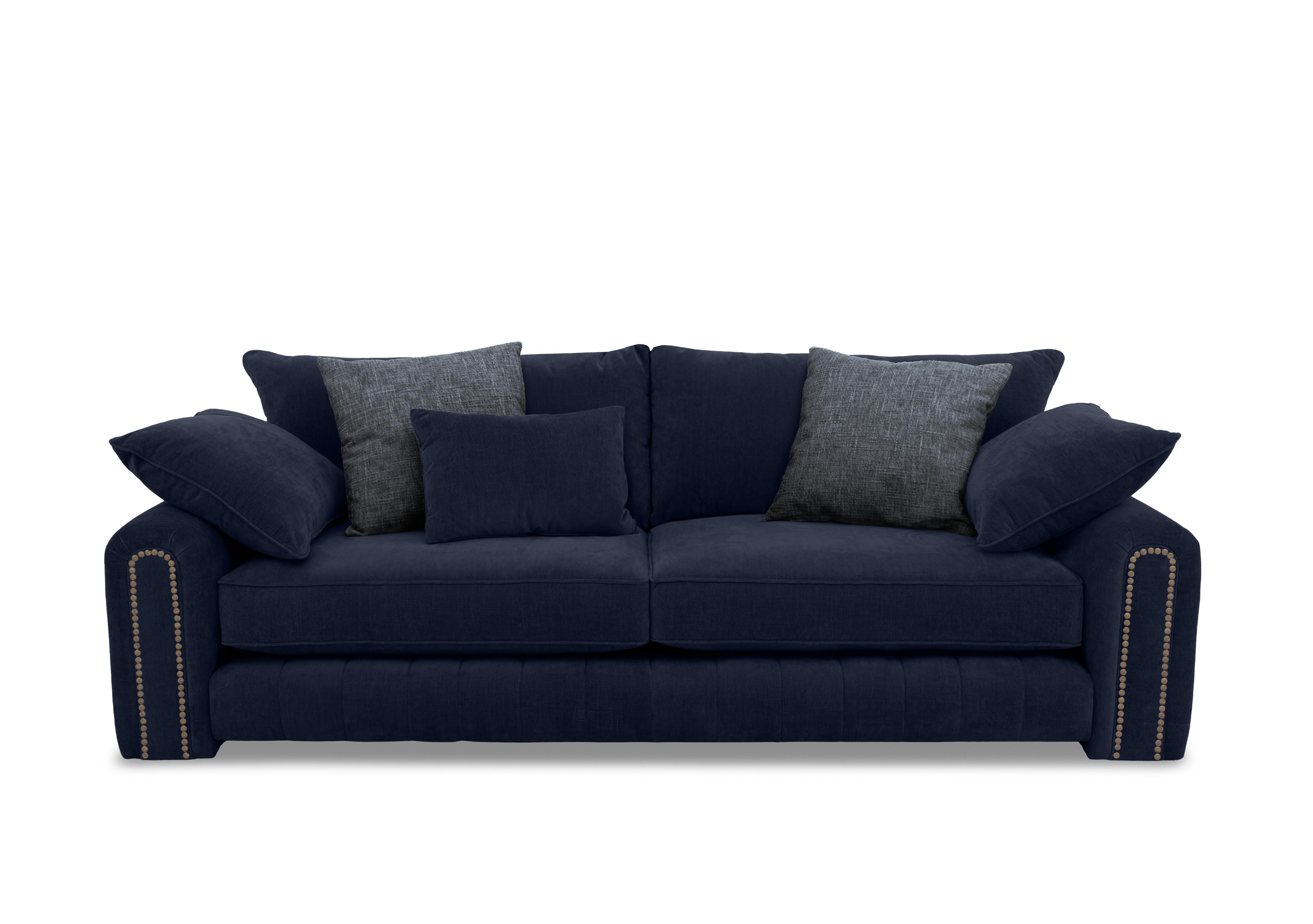 Retreat 4 Seater Fabric Sofa in Aston Navy Studs on Furniture Village