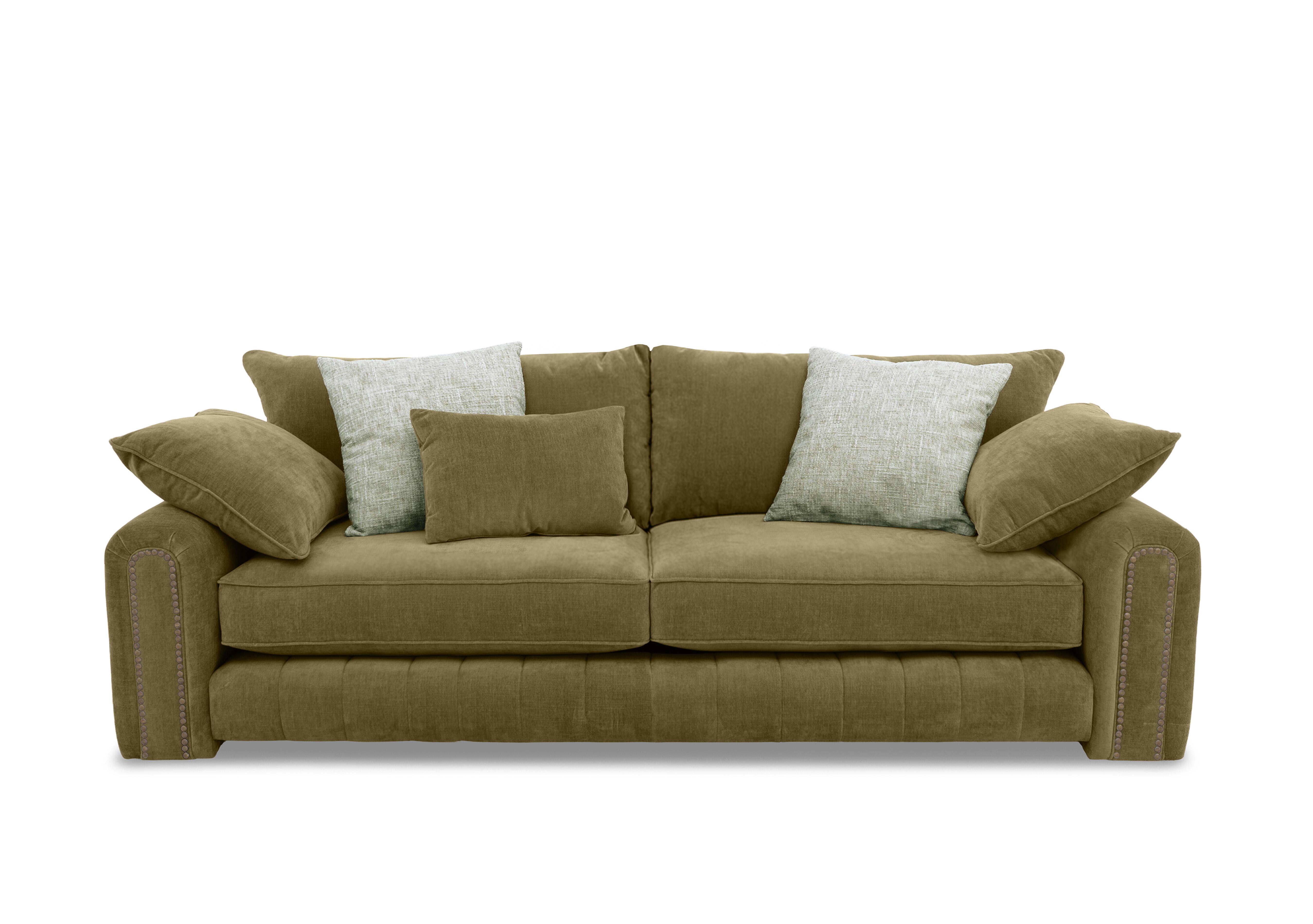 Retreat 4 Seater Fabric Sofa in Aston Sage Studs on Furniture Village
