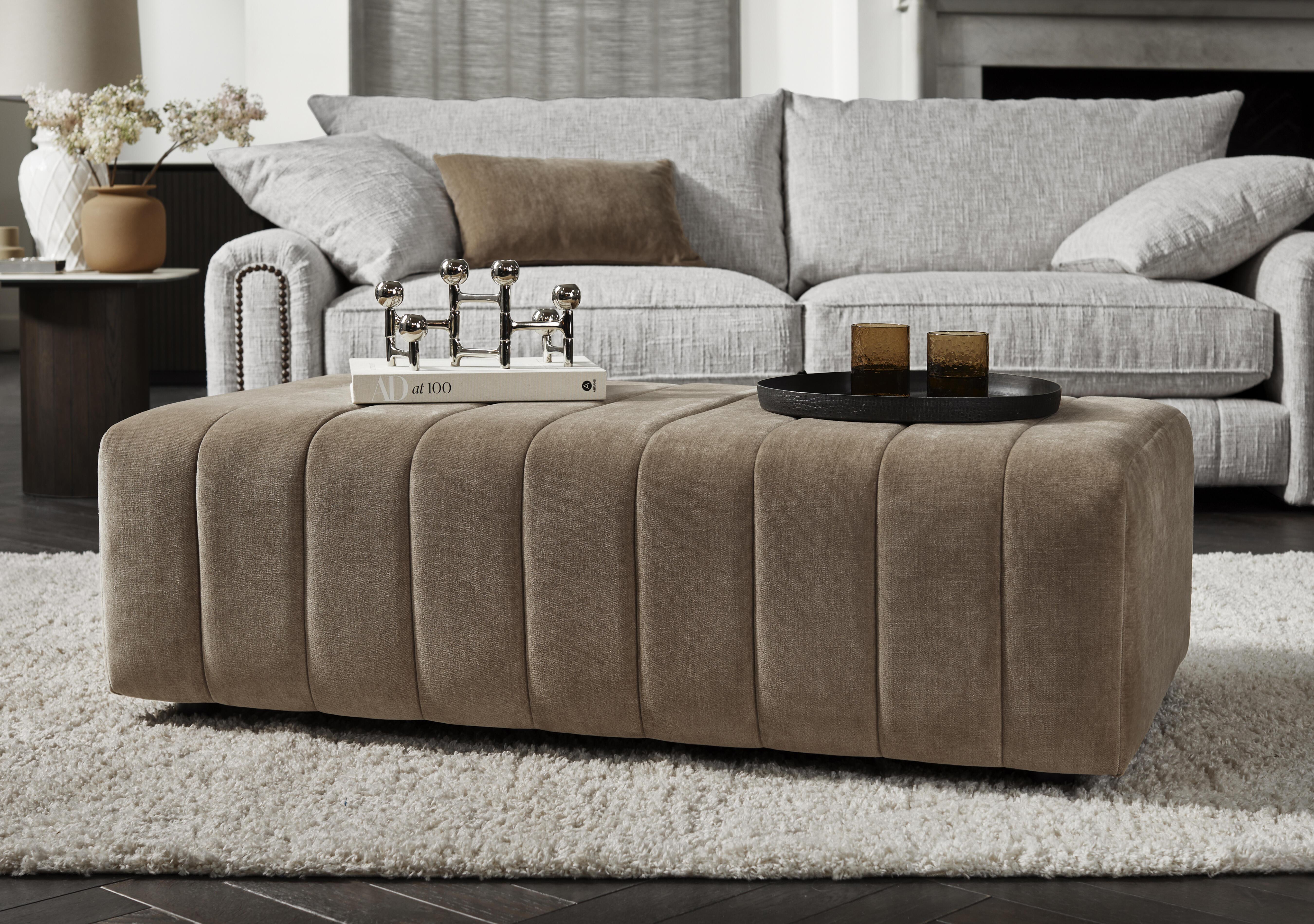 Retreat Designer Fabric Footstool in  on Furniture Village