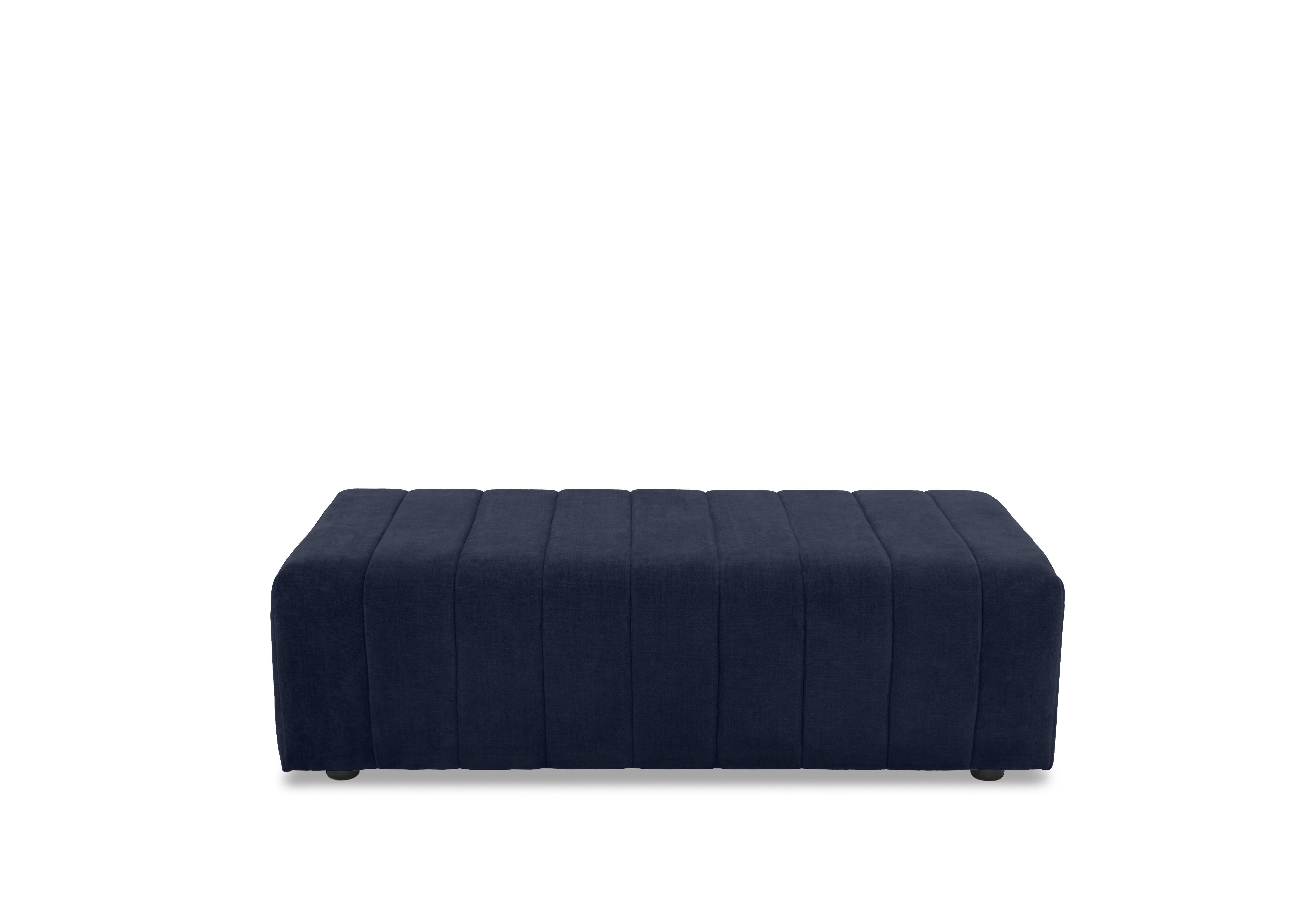 Retreat Designer Fabric Footstool in Aston Navy on Furniture Village