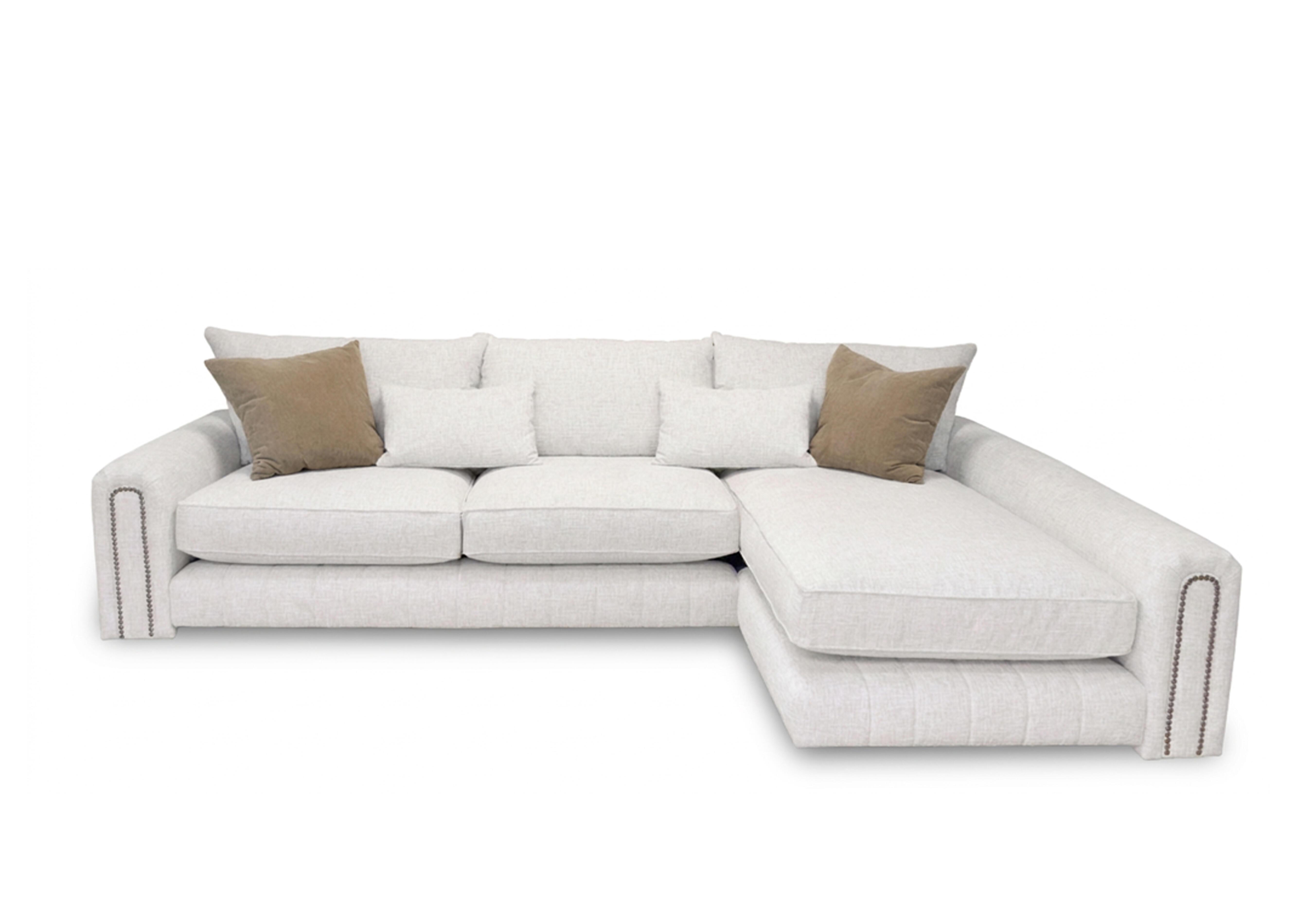Retreat Fabric Chaise End Sofa in Odyssey Afterglow Studs on Furniture Village