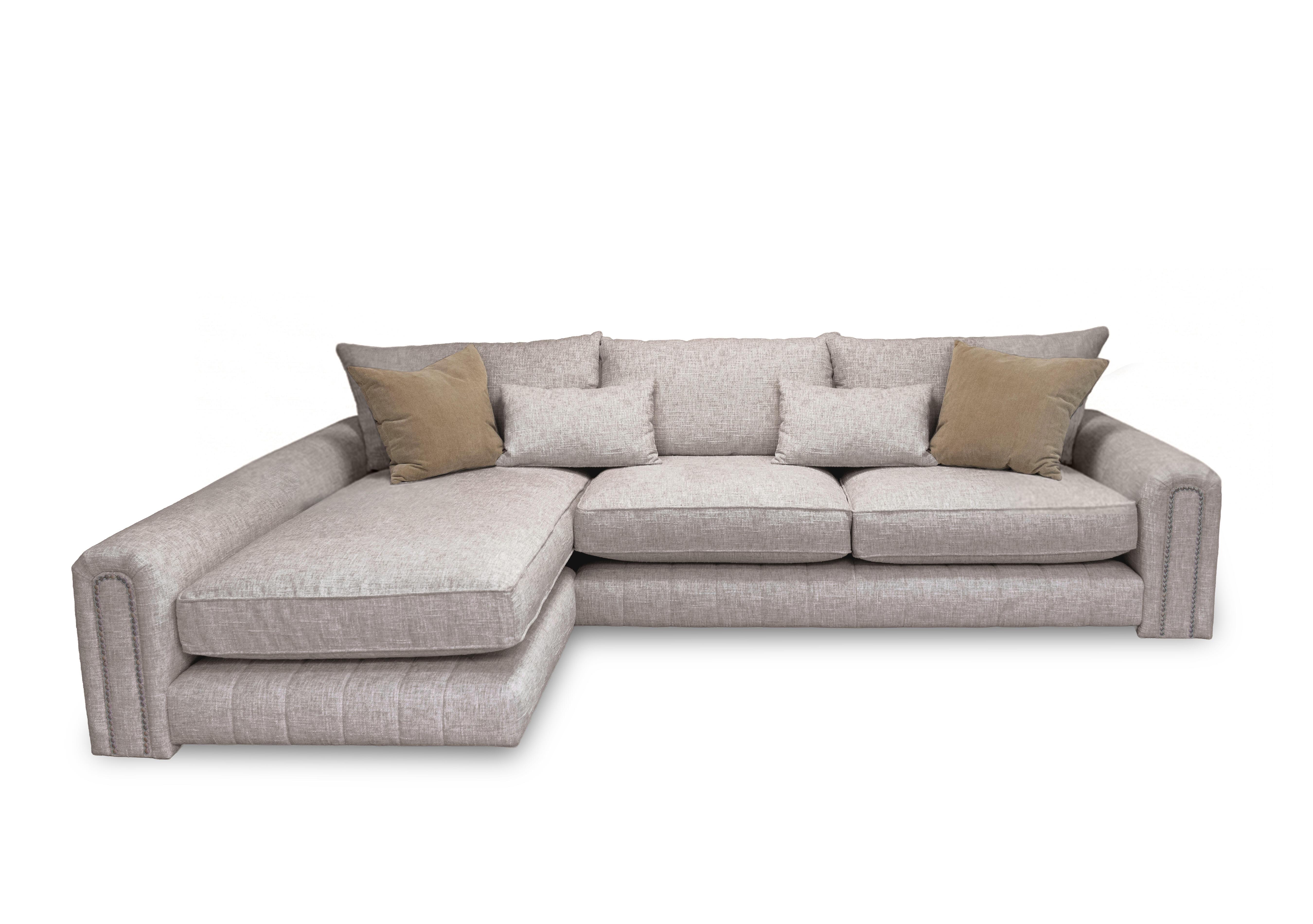 Retreat Fabric Chaise End Sofa in Odyssey Marzipan Studs on Furniture Village