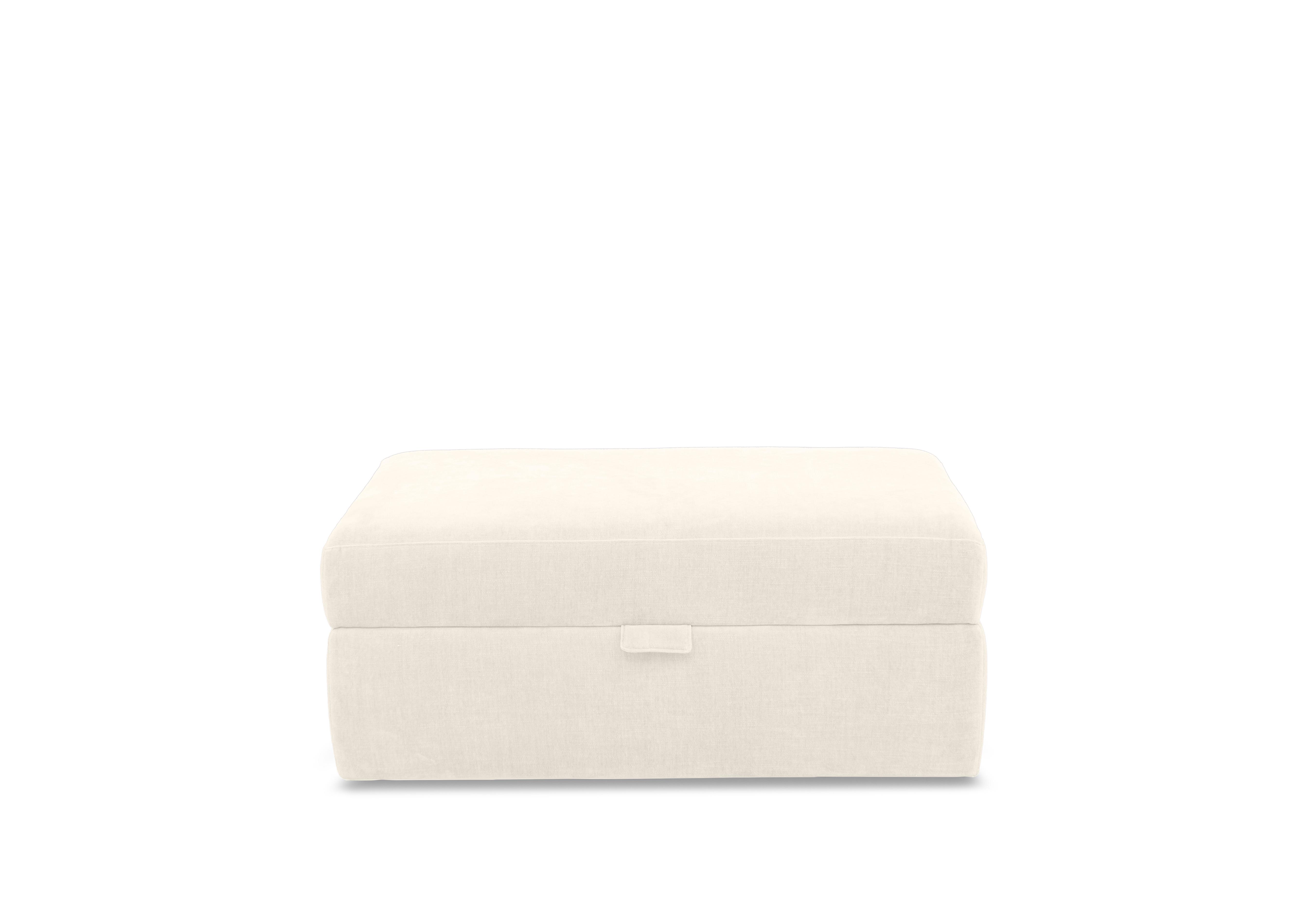 Retreat Large Fabric Storage Footstool in Aston Ivory on Furniture Village