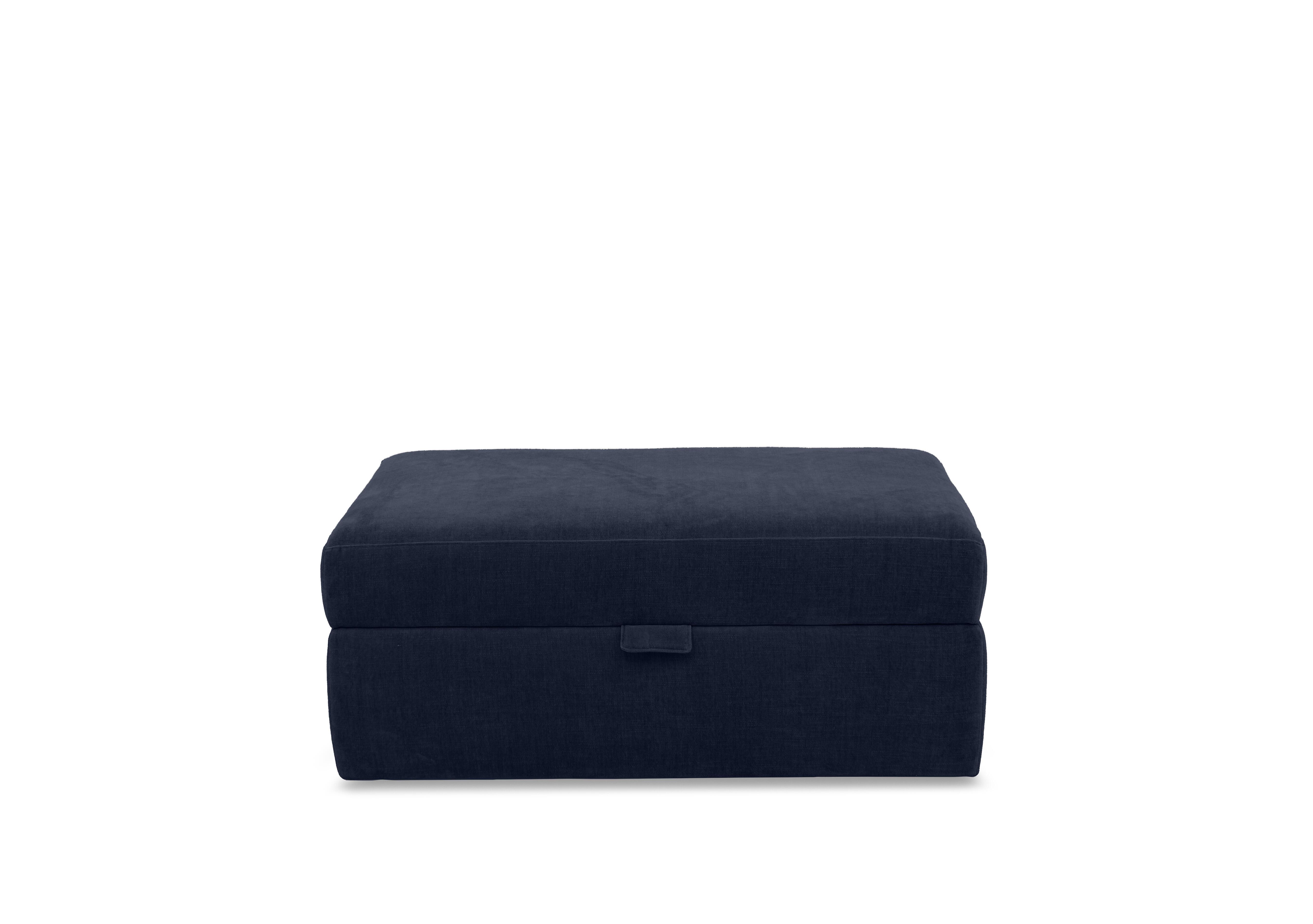 Retreat Large Fabric Storage Footstool in Aston Navy on Furniture Village