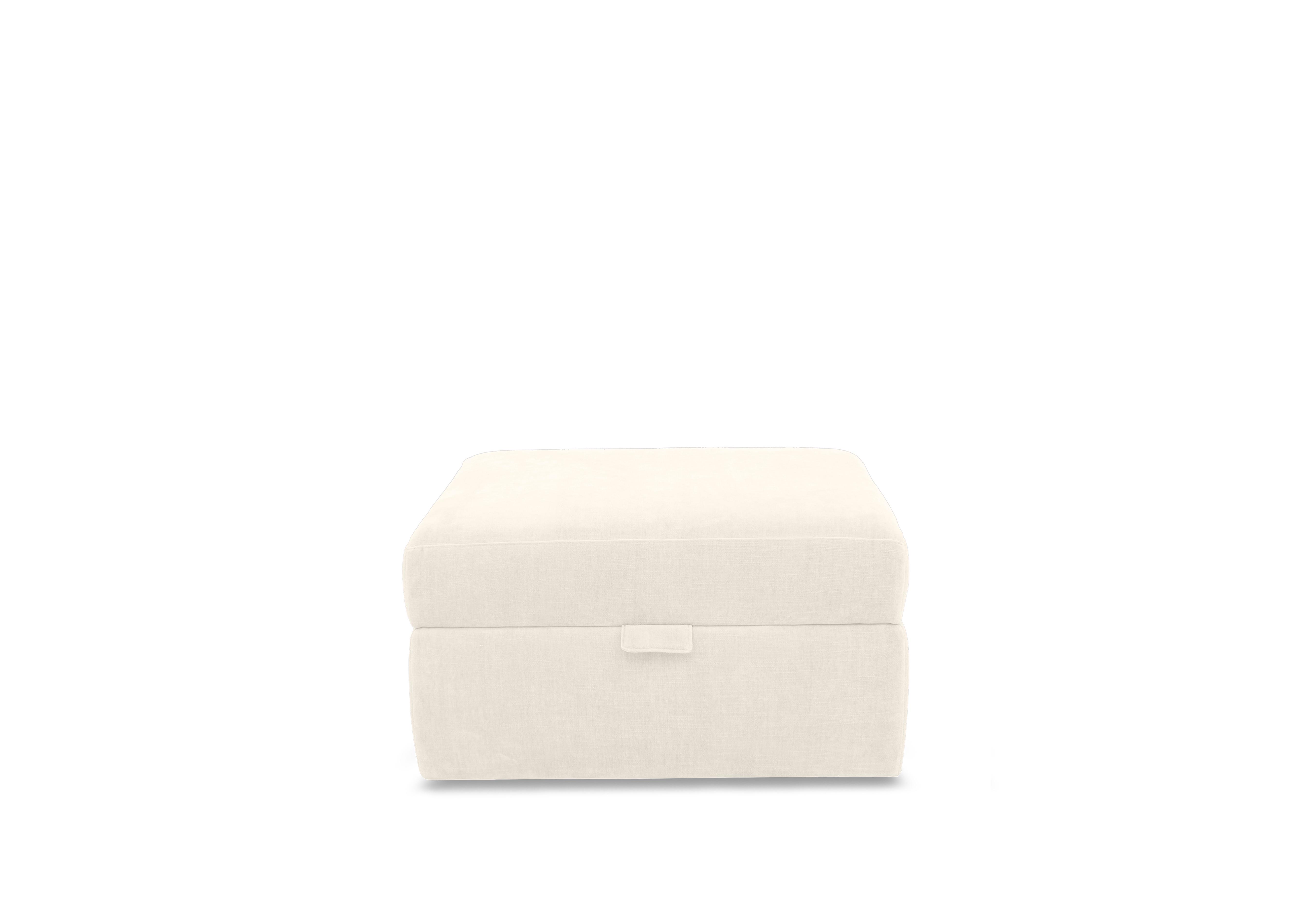 Retreat Small Fabric Storage Footstool in Aston Ivory on Furniture Village